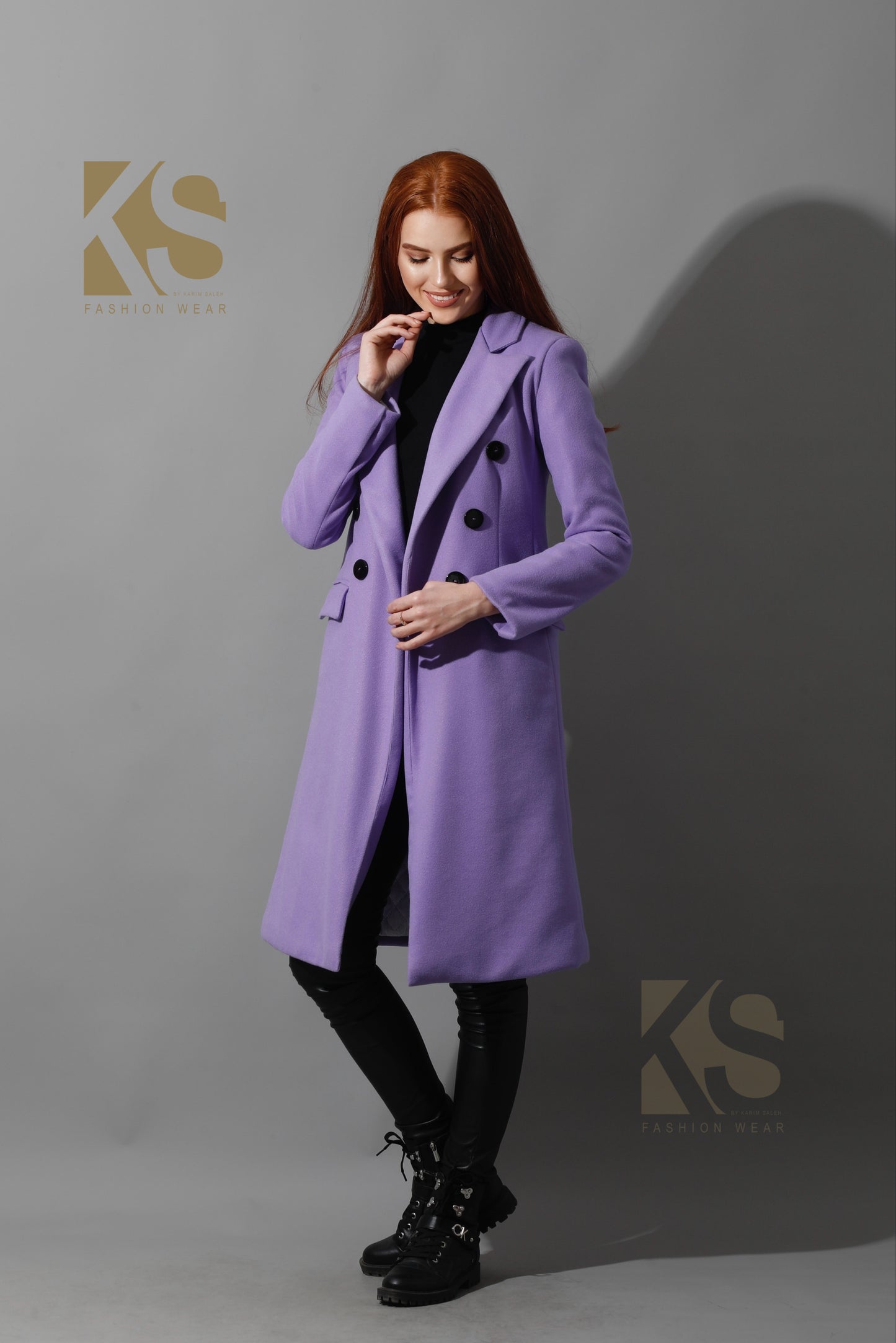 Front Open Coat - Lavender