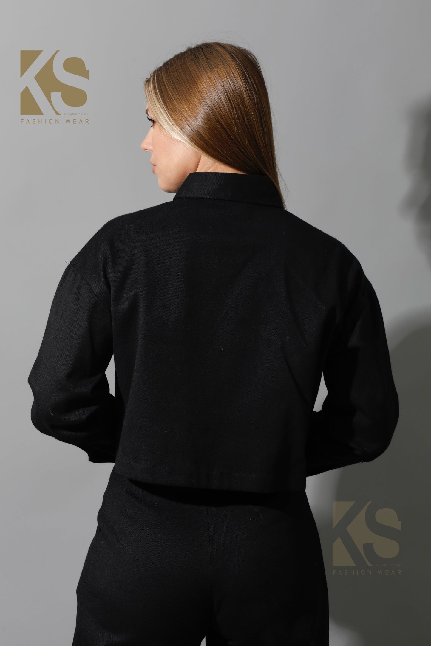 Co-ord Cropped Shirt - Black
