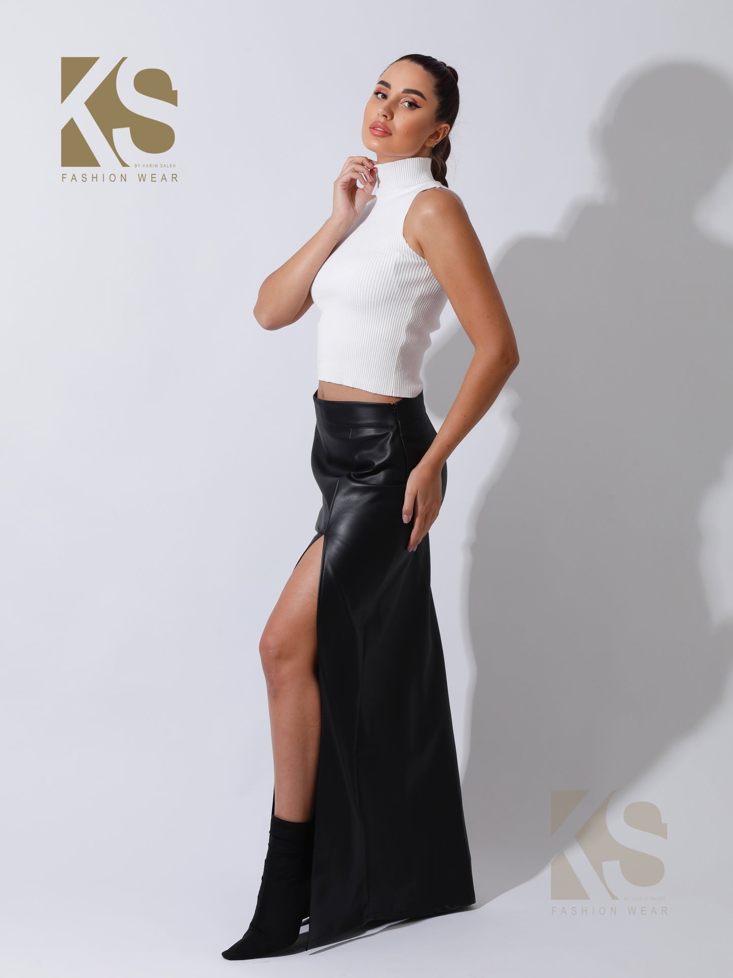 Knitted HalfNeck Top - White