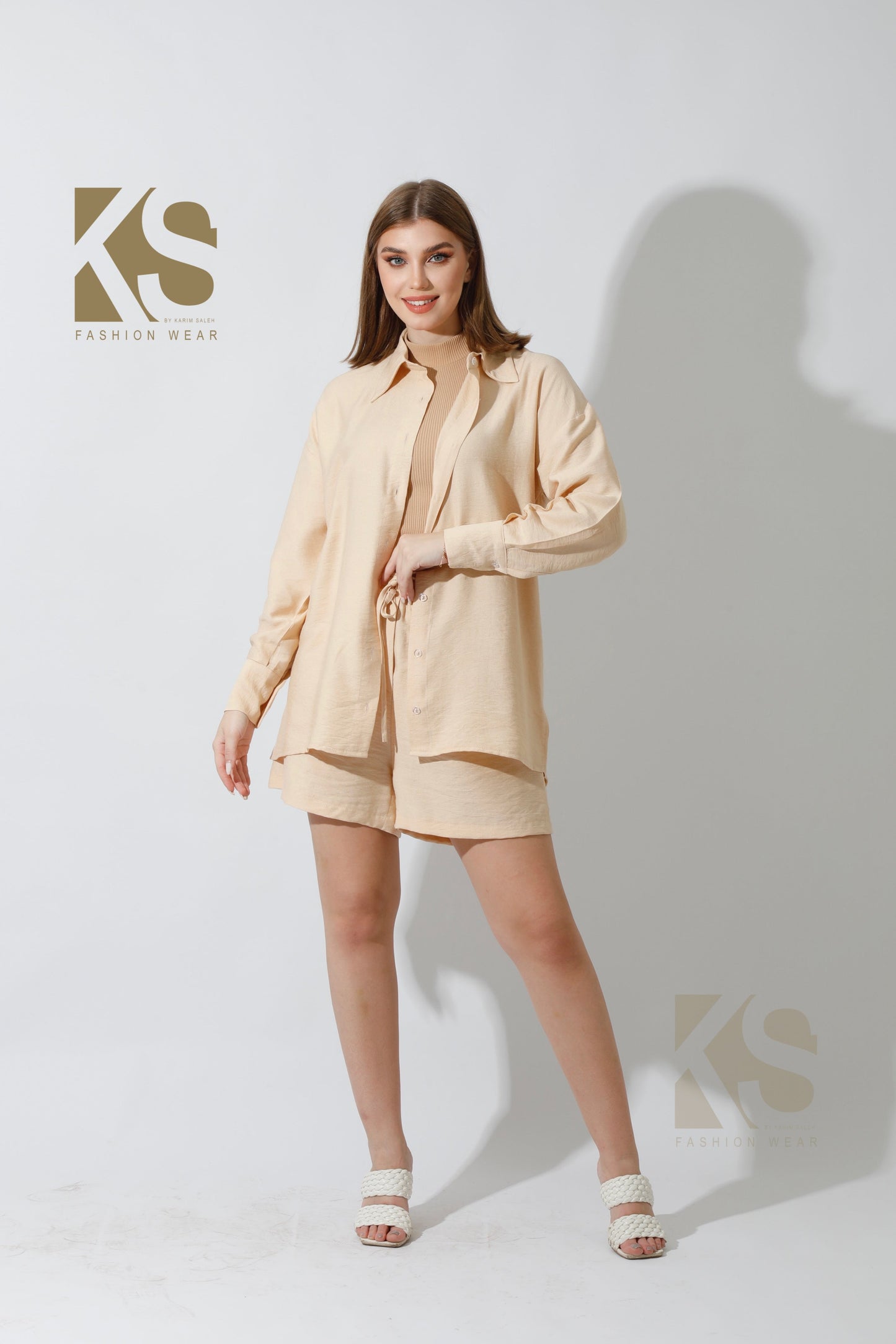 Lose Fit Shorts - Beige