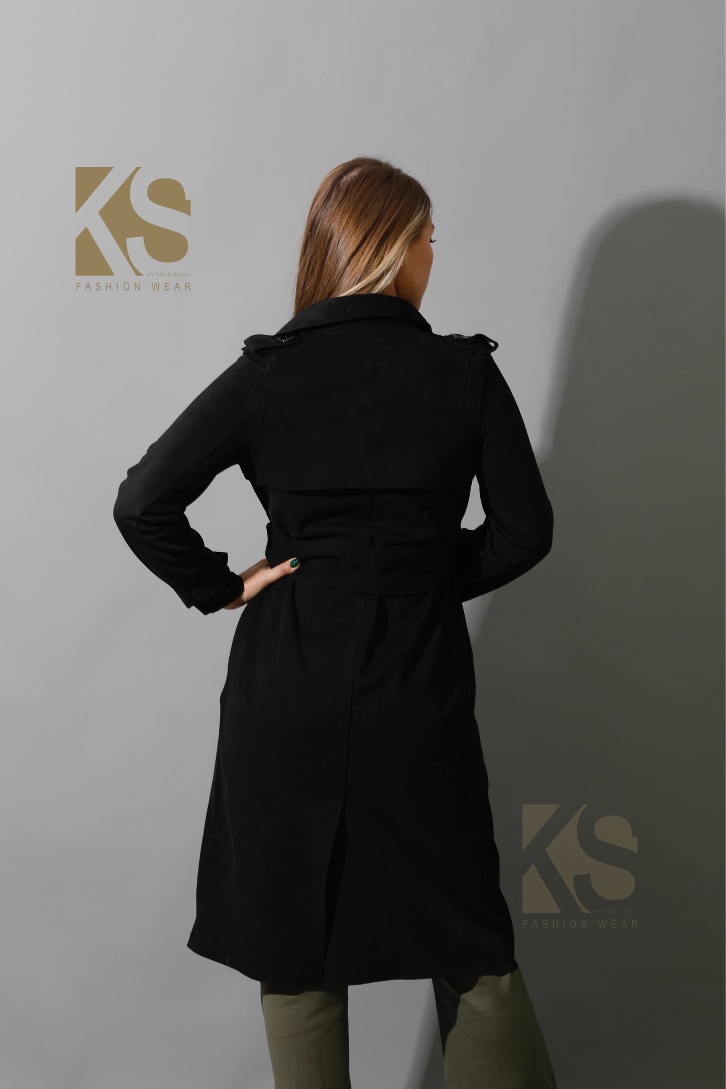 Wrap Trench Cardigan - Black