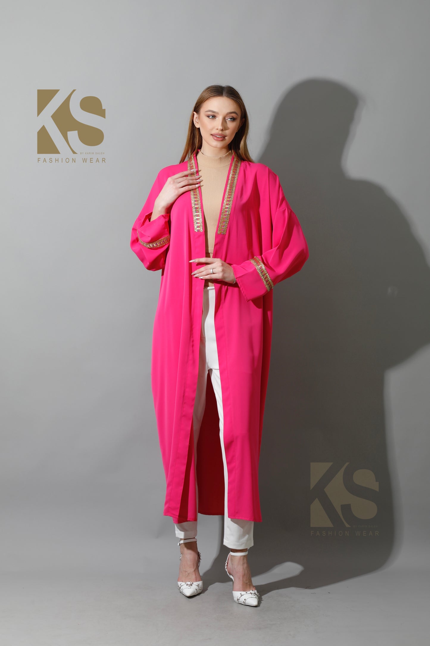Long CBH Kaftan - Barbie Pink