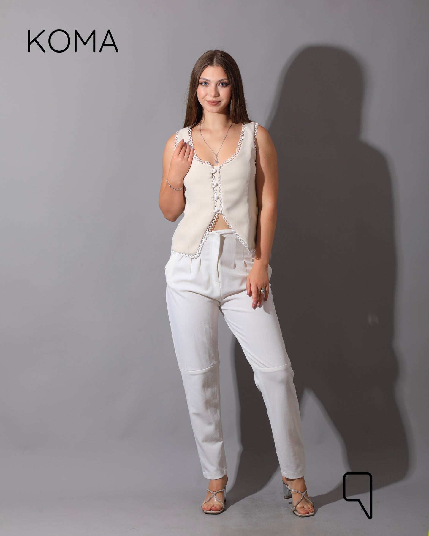 Accessorized Vest - Beige