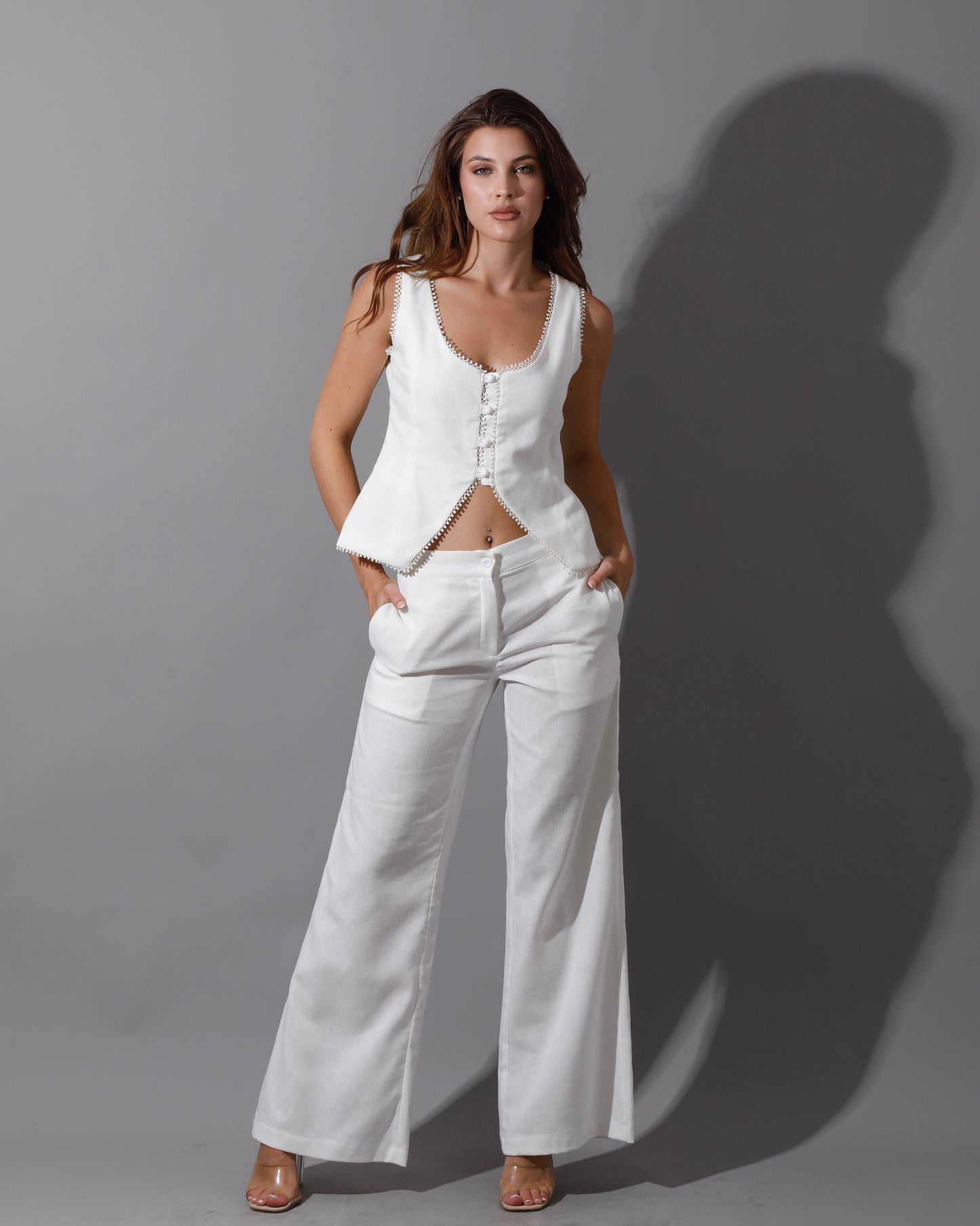 Lenine Accessorized Vest - White