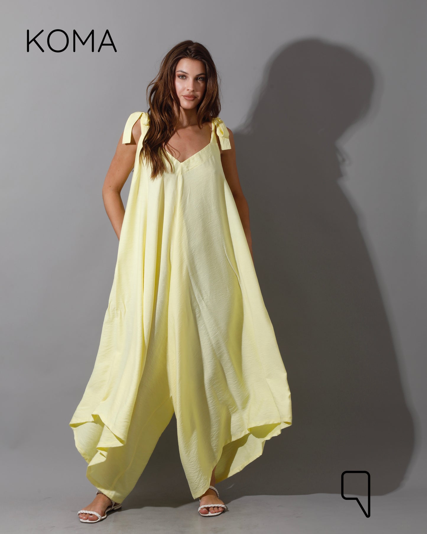 Tied Up Lose Jumpsuit - Dusty Yellow