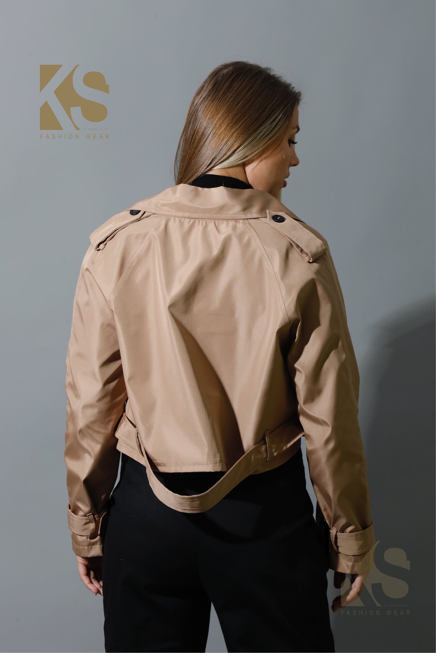 Double Breasted Trench Jacket - Beige