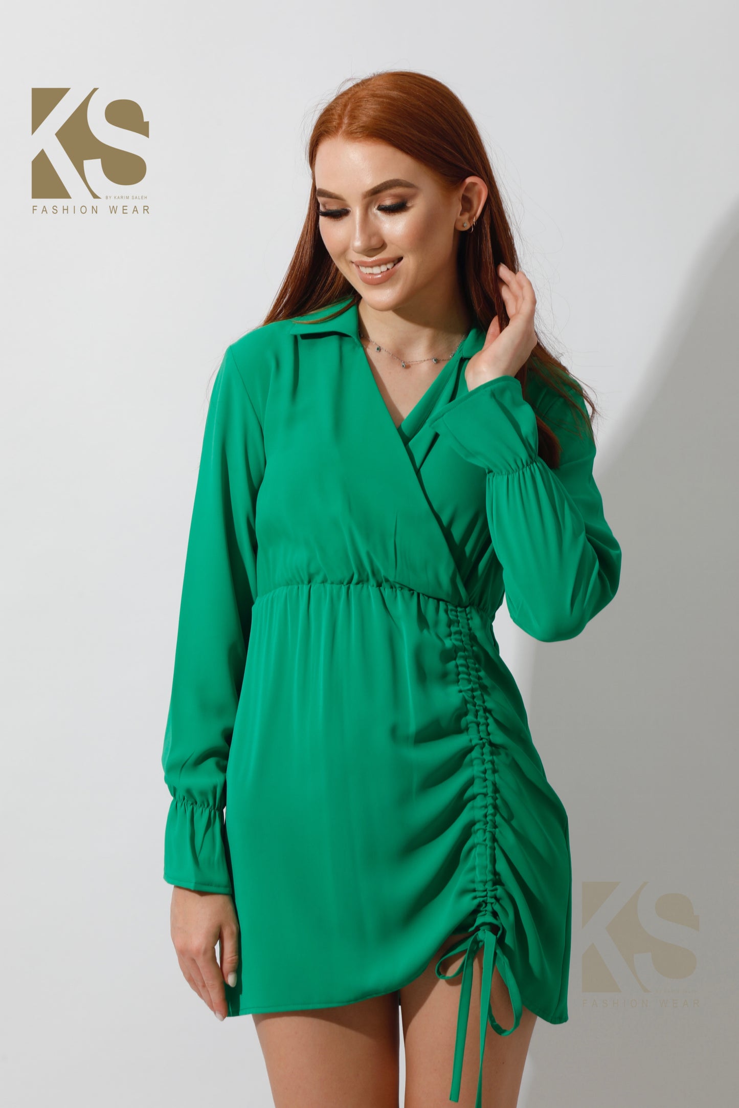 Dress Shirt With Long Sleeves - Green