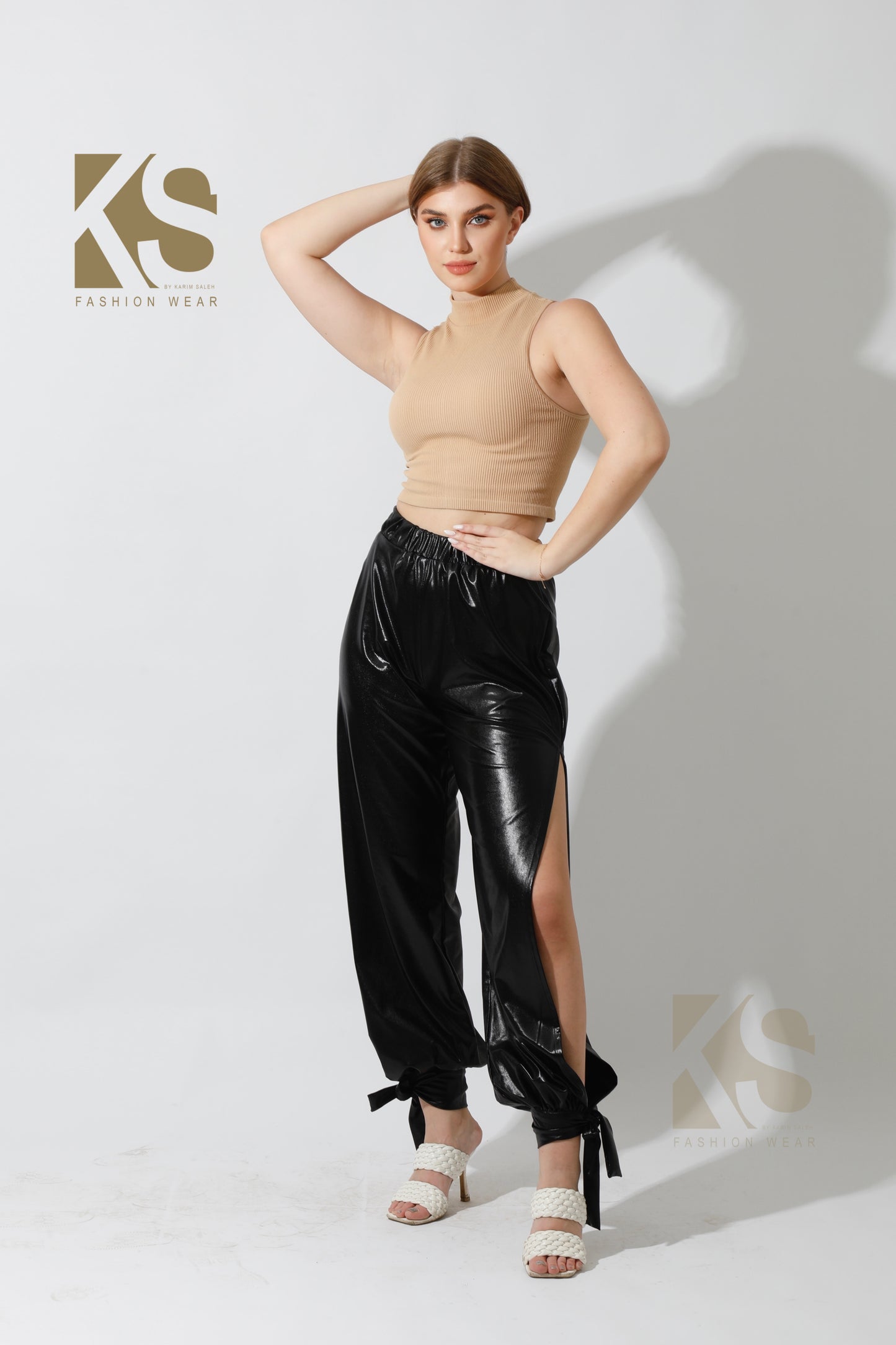 Side Slit Trousers - Black