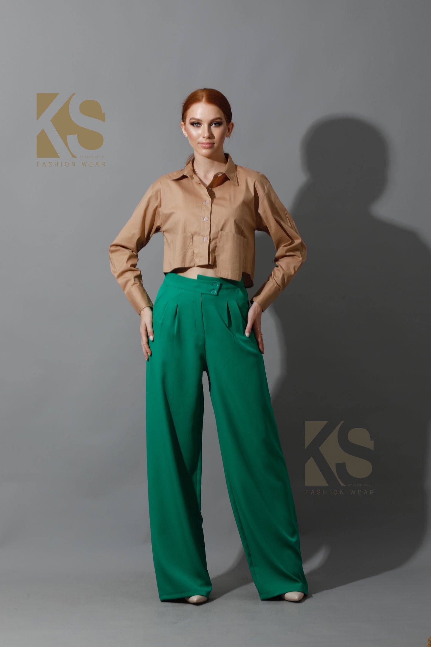 Cropped Shirt - Beige