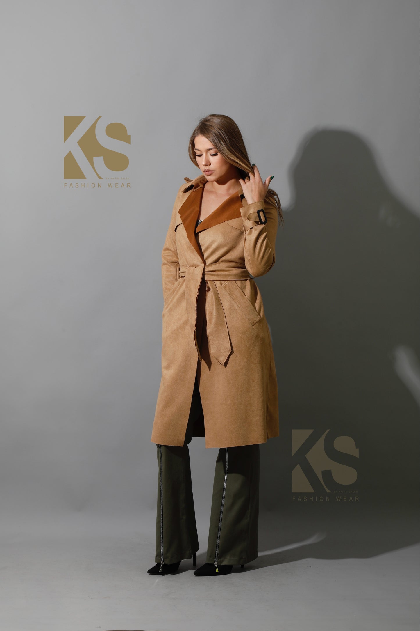 Wrap Trench Cardigan - Camel