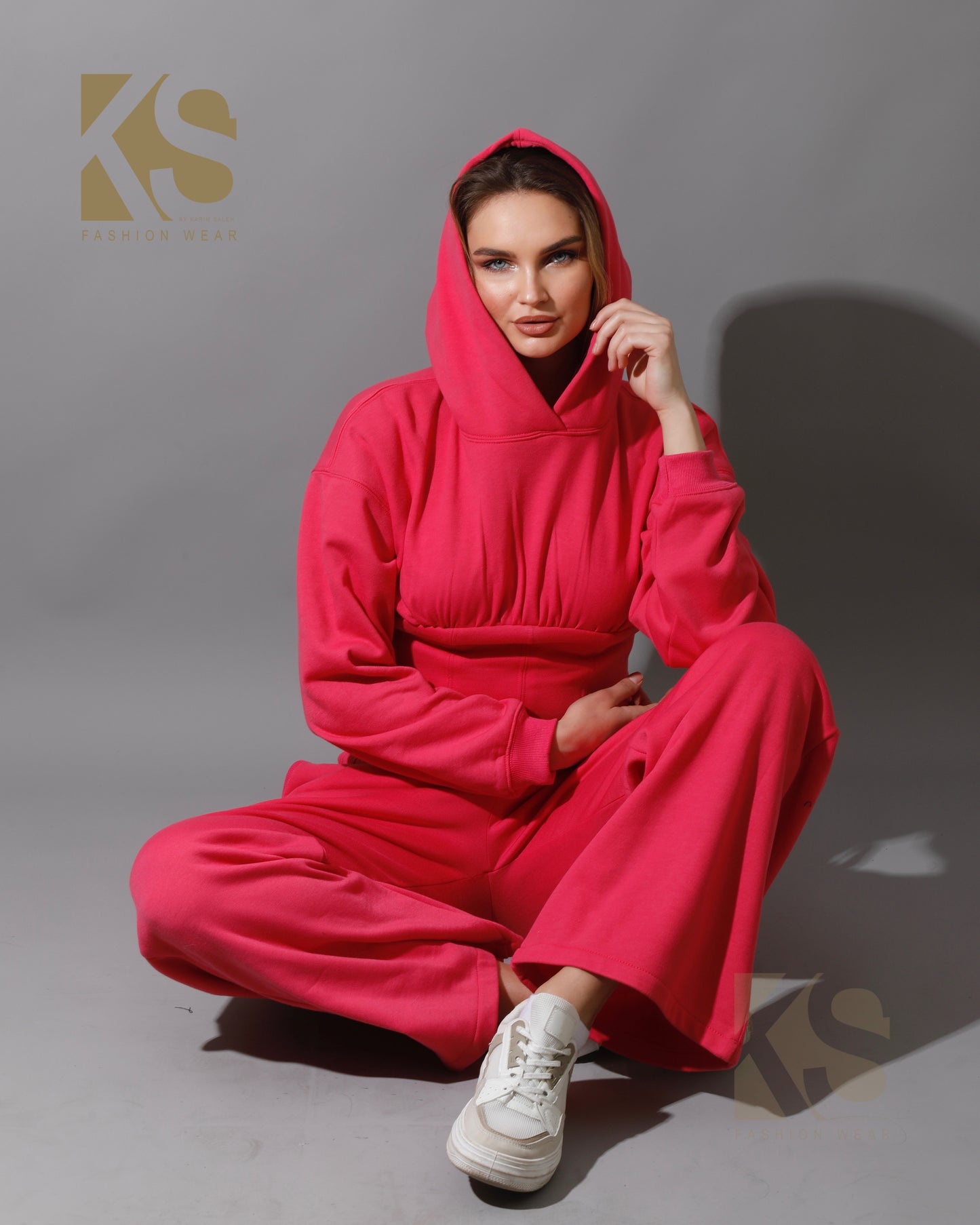 Corset Hoodie & Pants Set - Barbie Pink