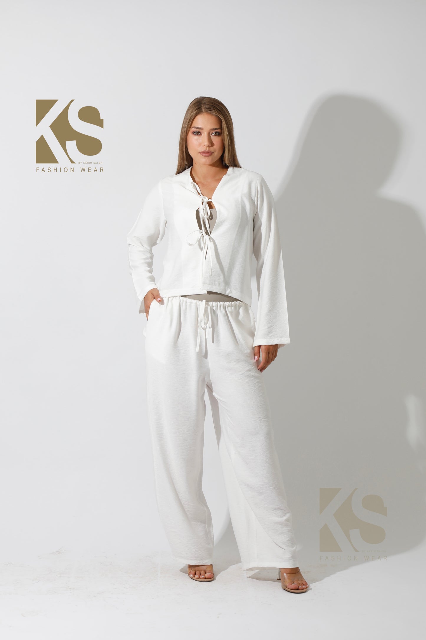 Co-Ord Lose Tied Pants - White