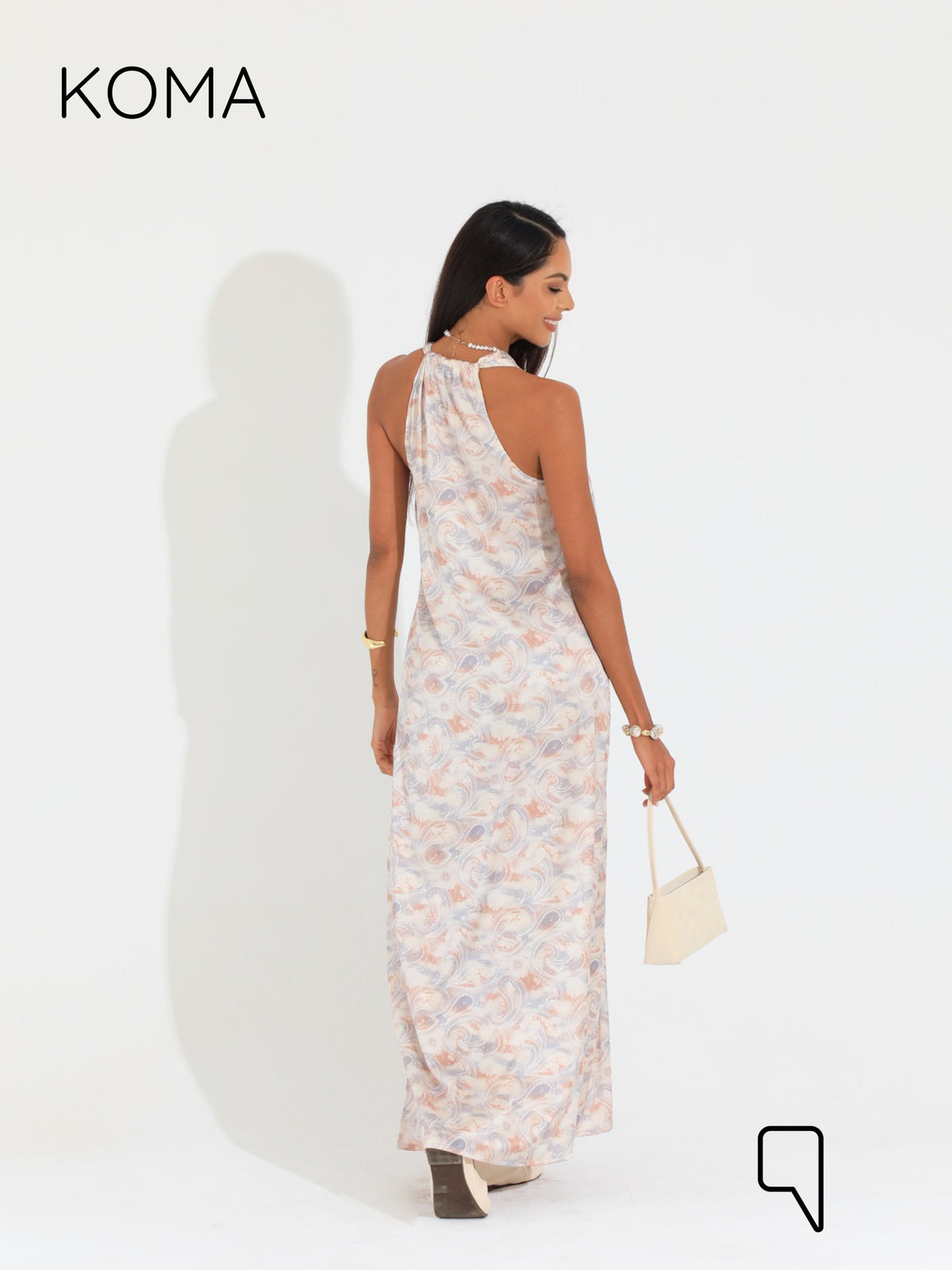 Paulina V Neck Maxi Dress - Multicolored Pink