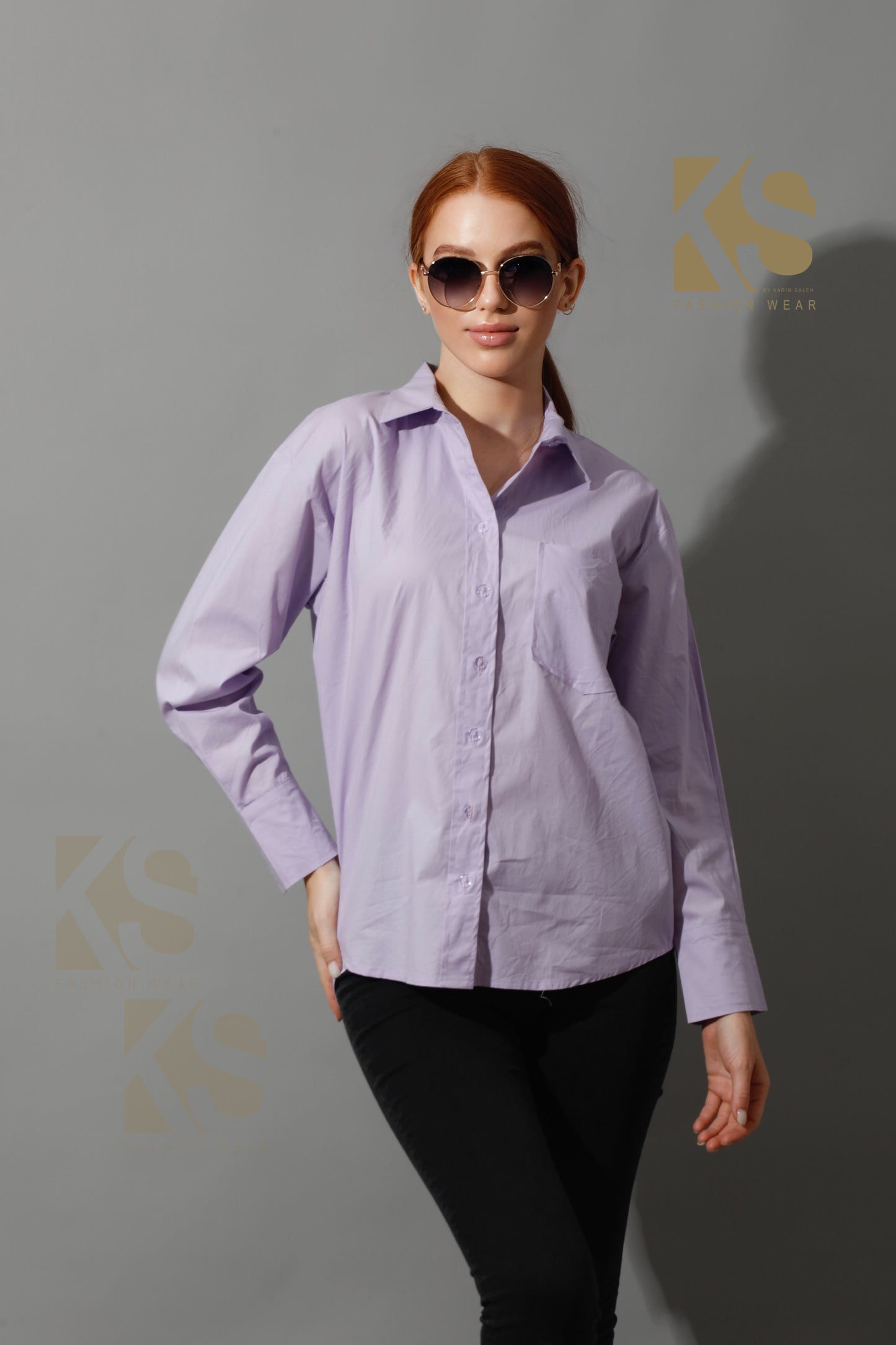 Back Slit Shirt - Lavender