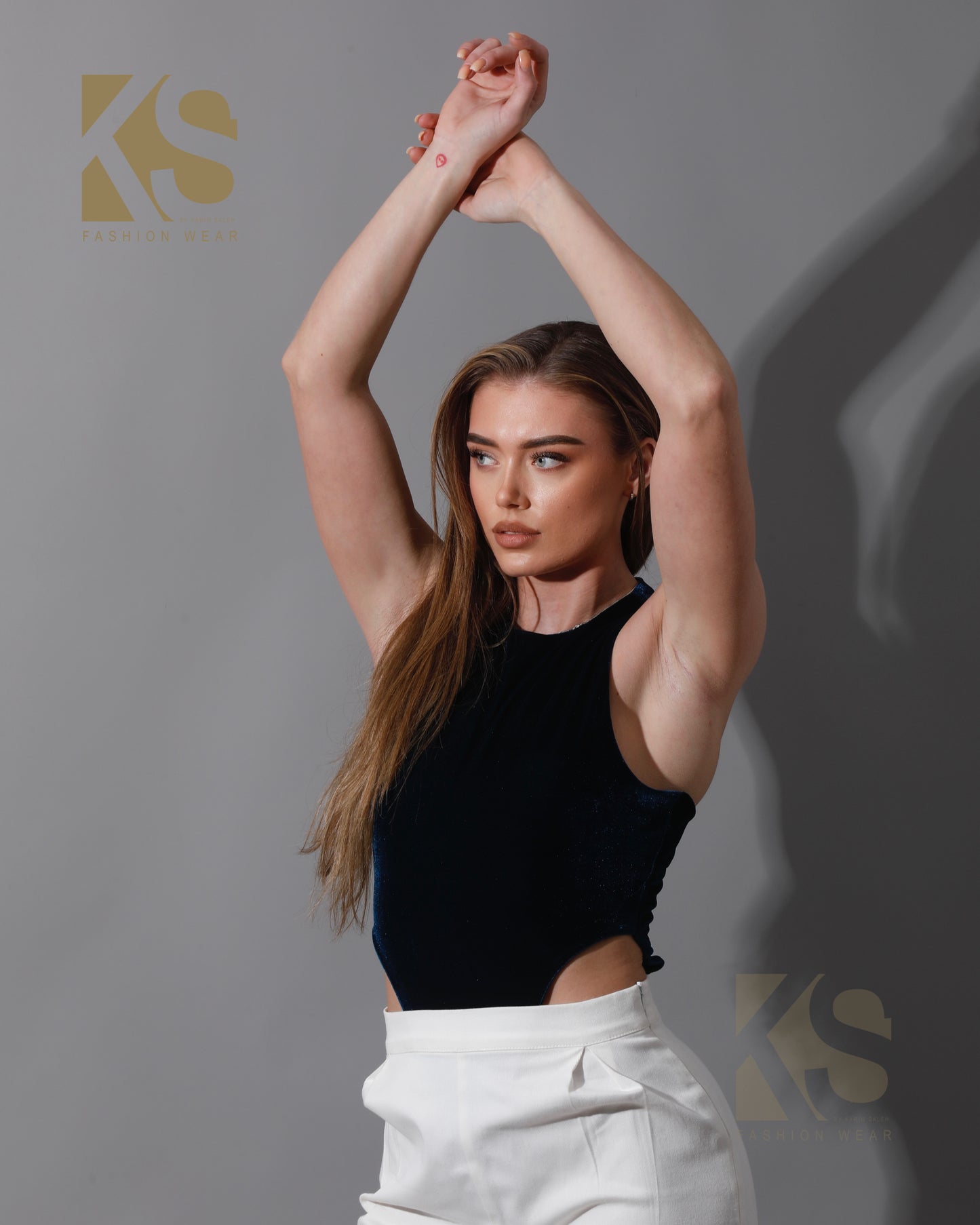 Velvet Body Suit - Navy
