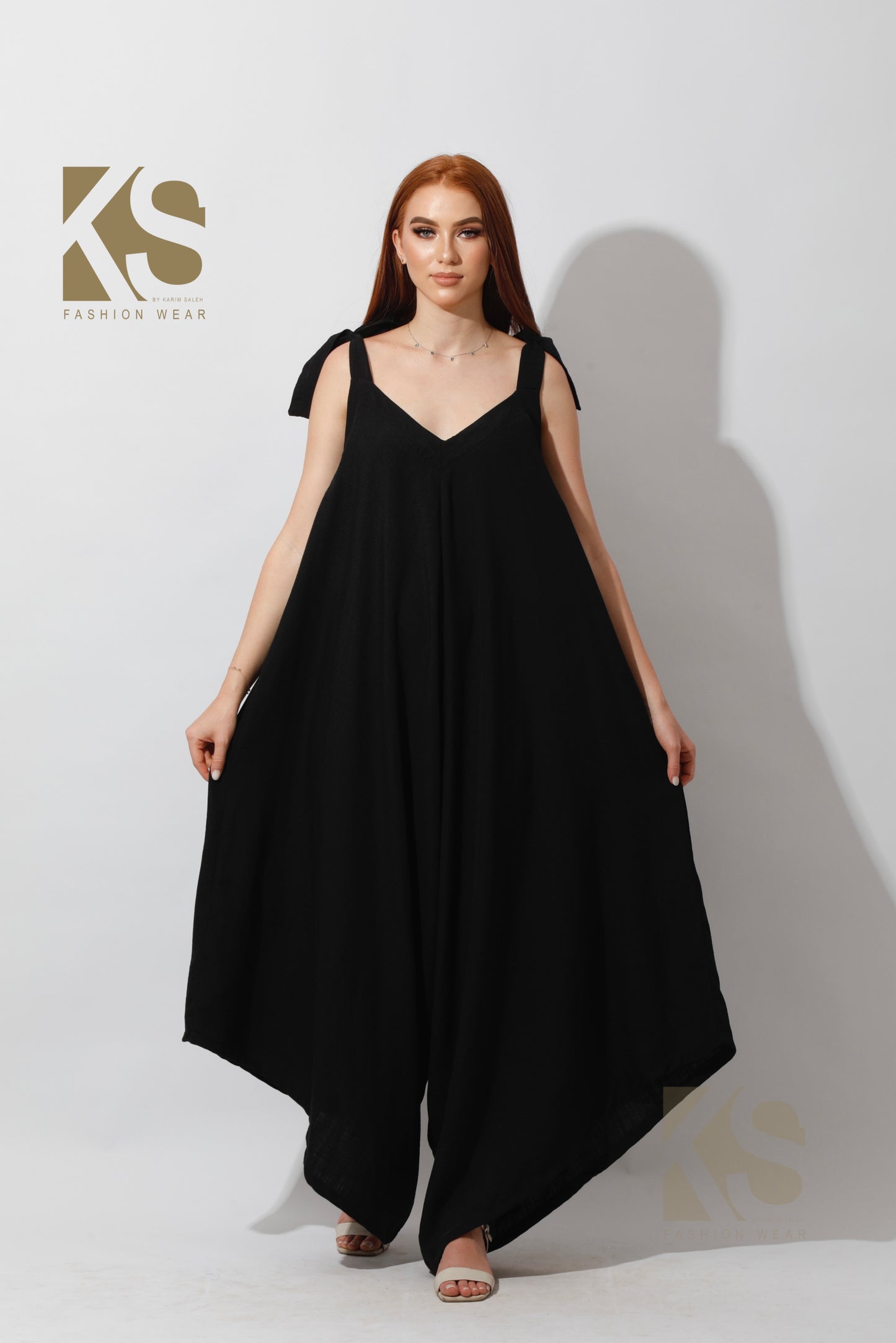Tied Up Lose Jumpsuit - Black