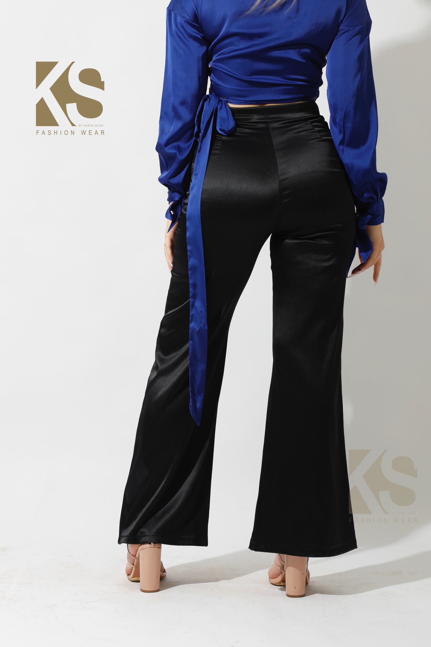 Front Slit Trousers - Black
