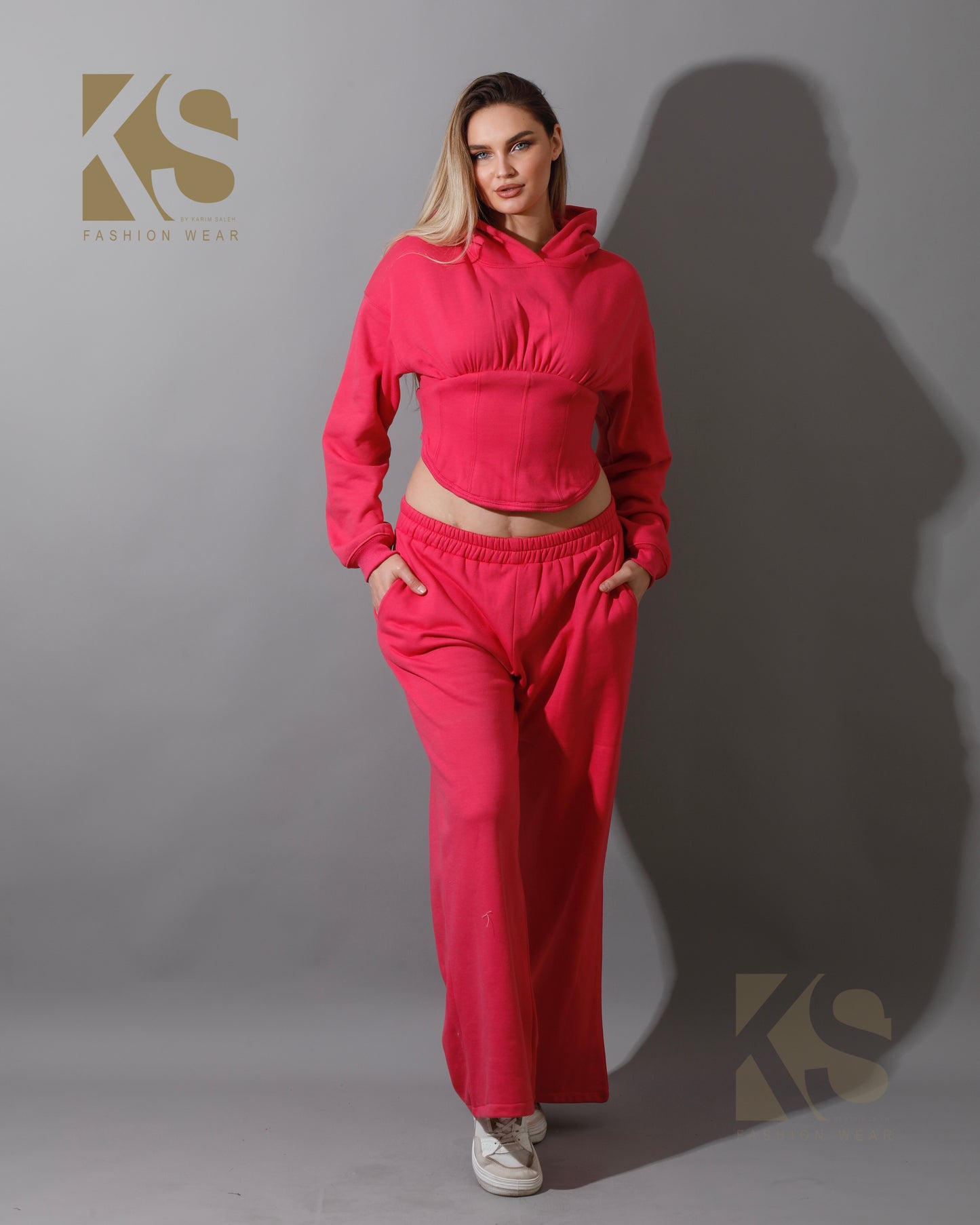 Corset Hoodie & Pants Set - Barbie Pink