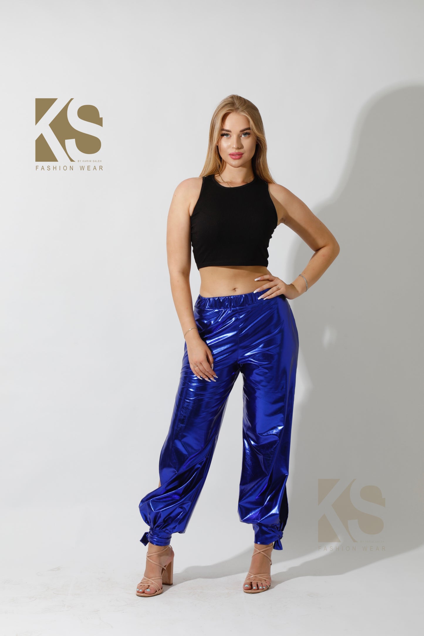 Side Slit Trousers - Electric Blue