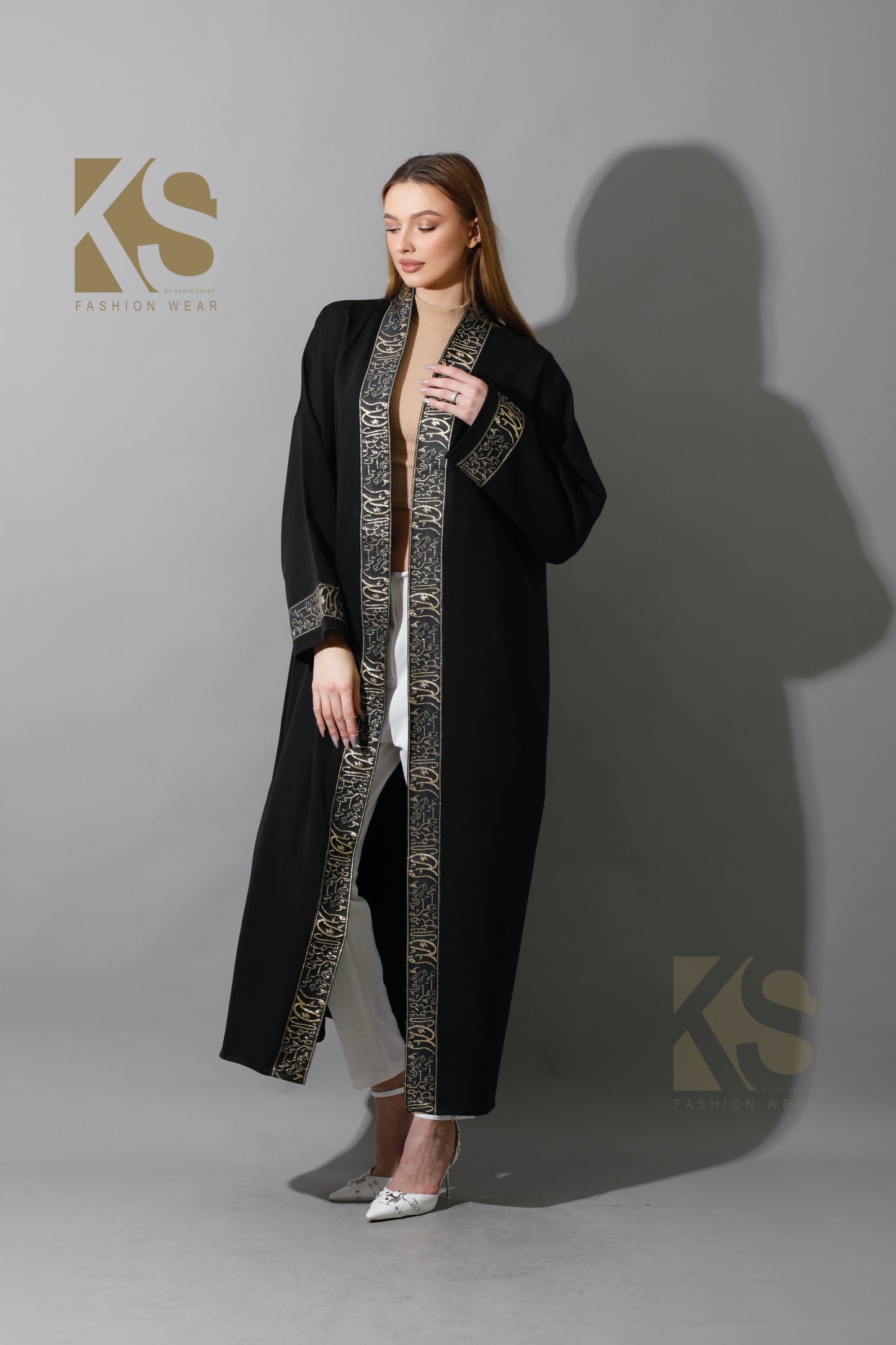 Arabic Long Kaftan - Black & Gold
