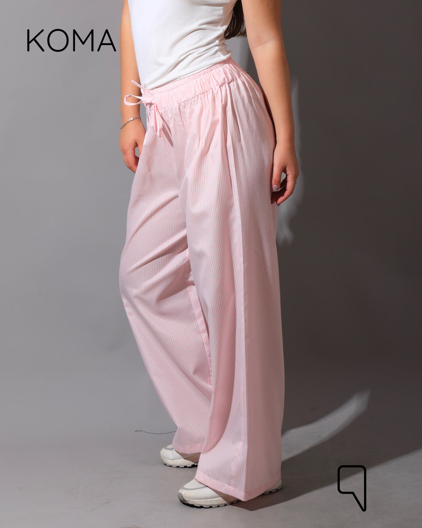 Striped Straight Leg trousers - Striped Pink