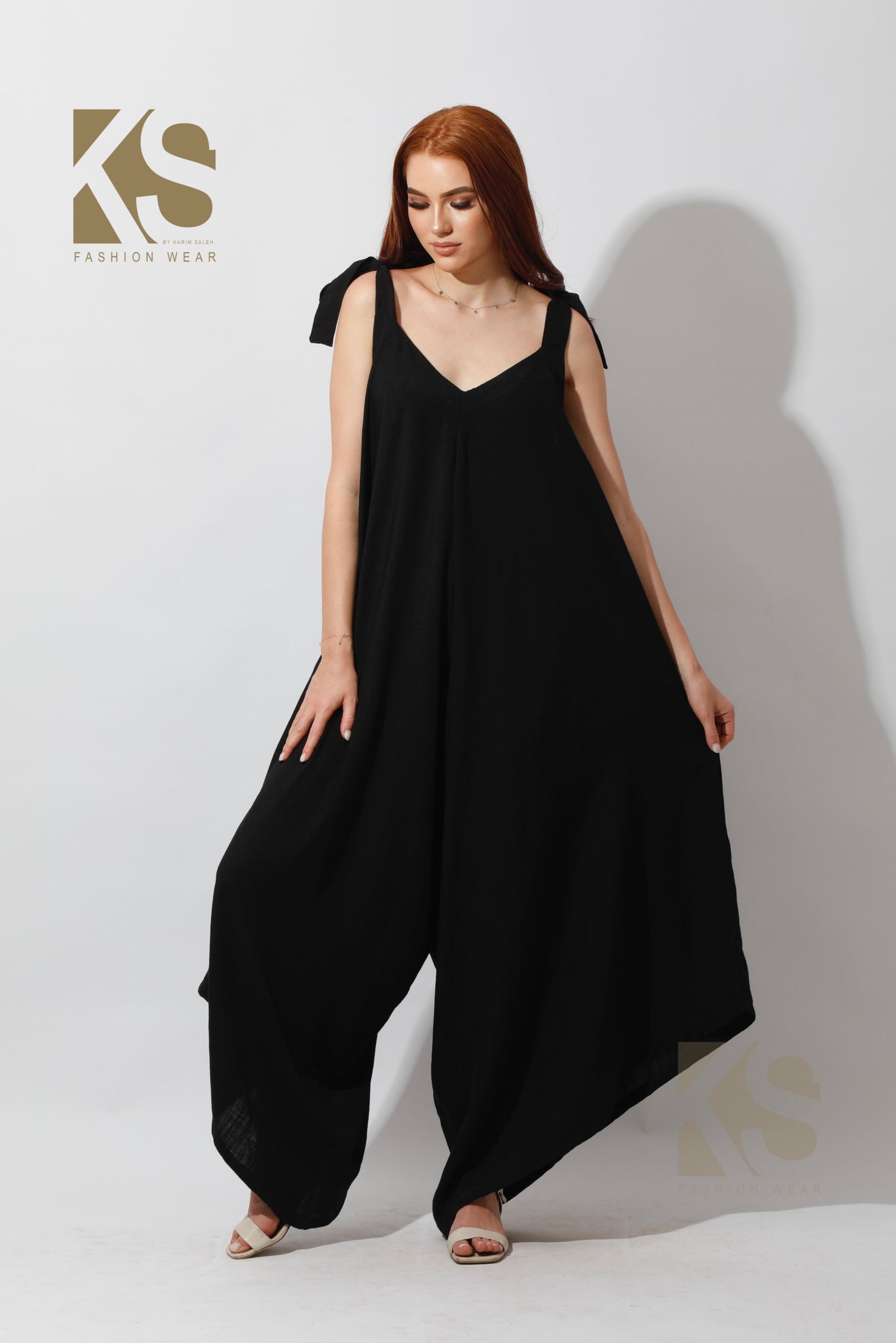 Tied Up Lose Jumpsuit - Black