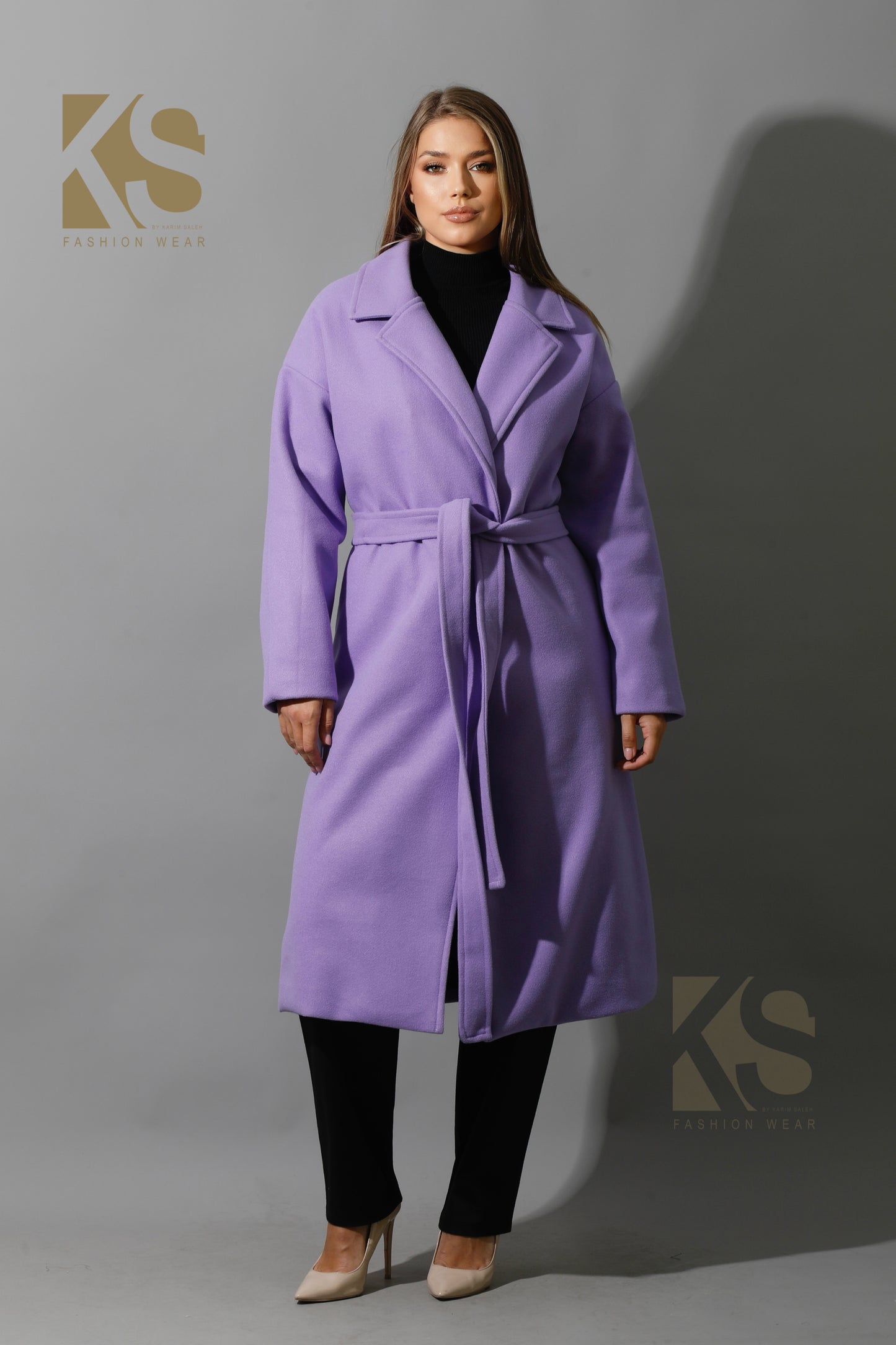 Oversized Wrapped Coat - Lavender