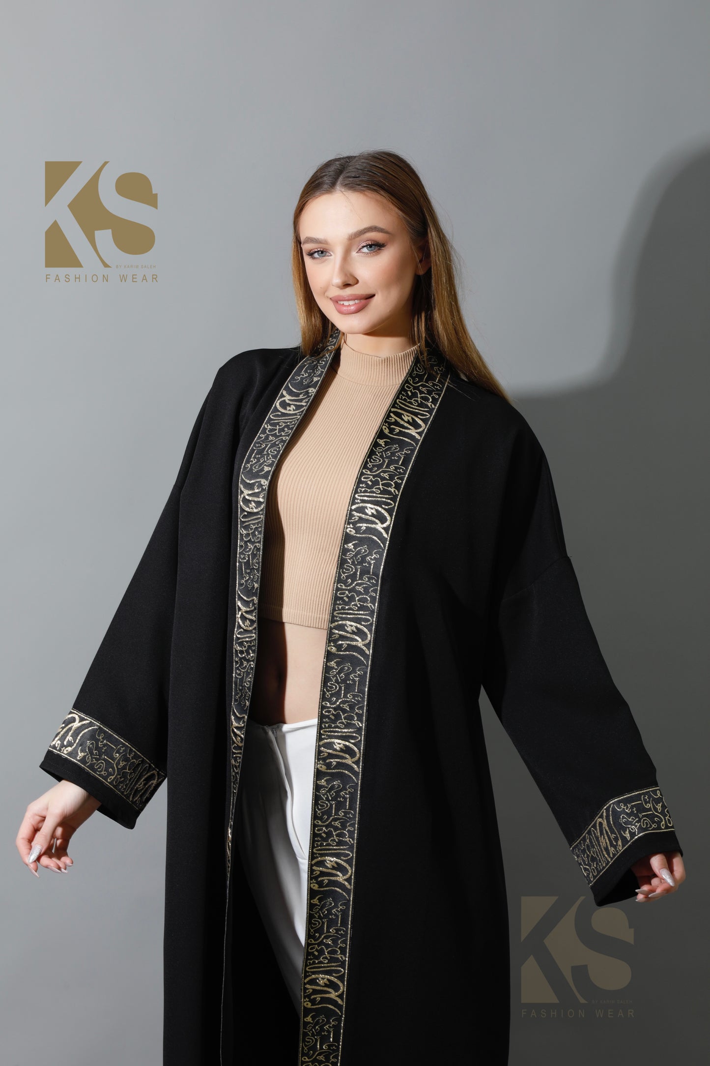 Arabic Long Kaftan - Black & Gold