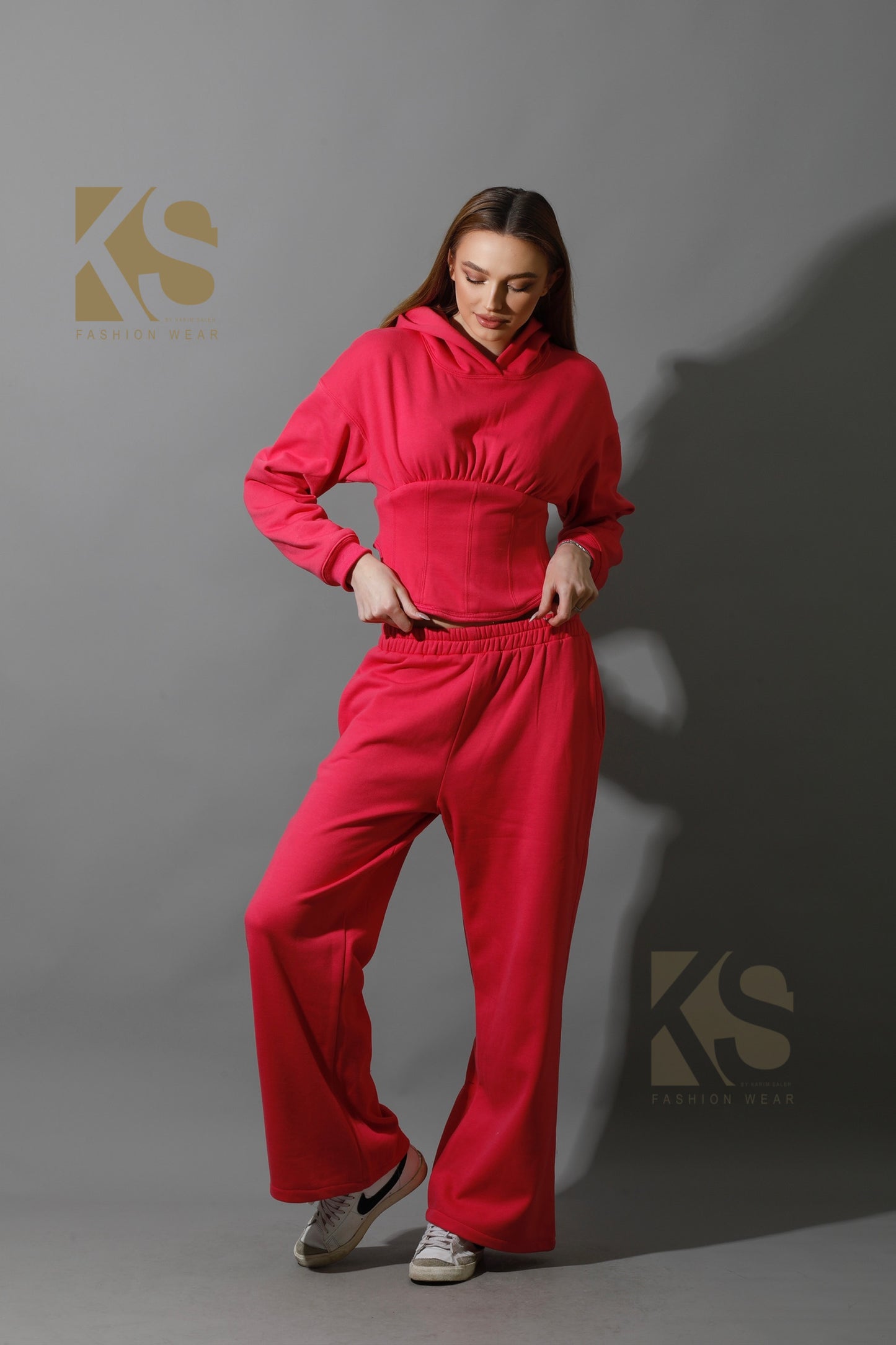 Corset Hoodie Set - Barbie Pink