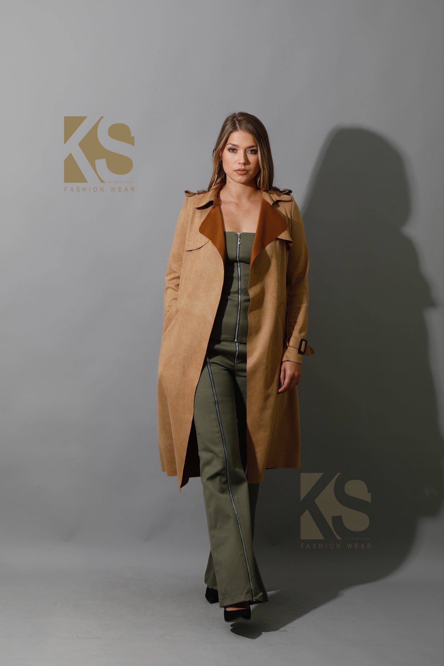 Wrap Trench Cardigan - Camel