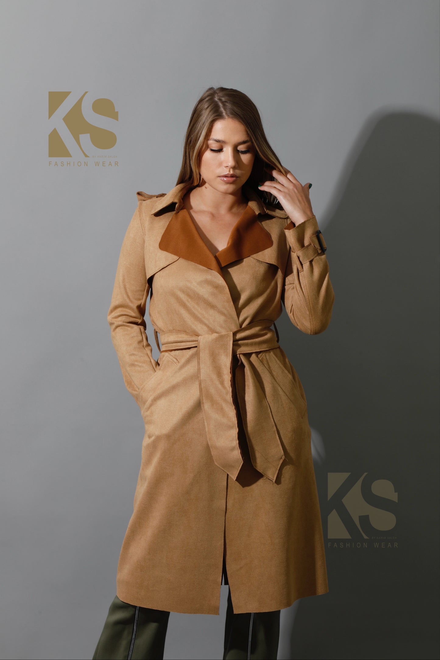 Wrap Trench Cardigan - Camel