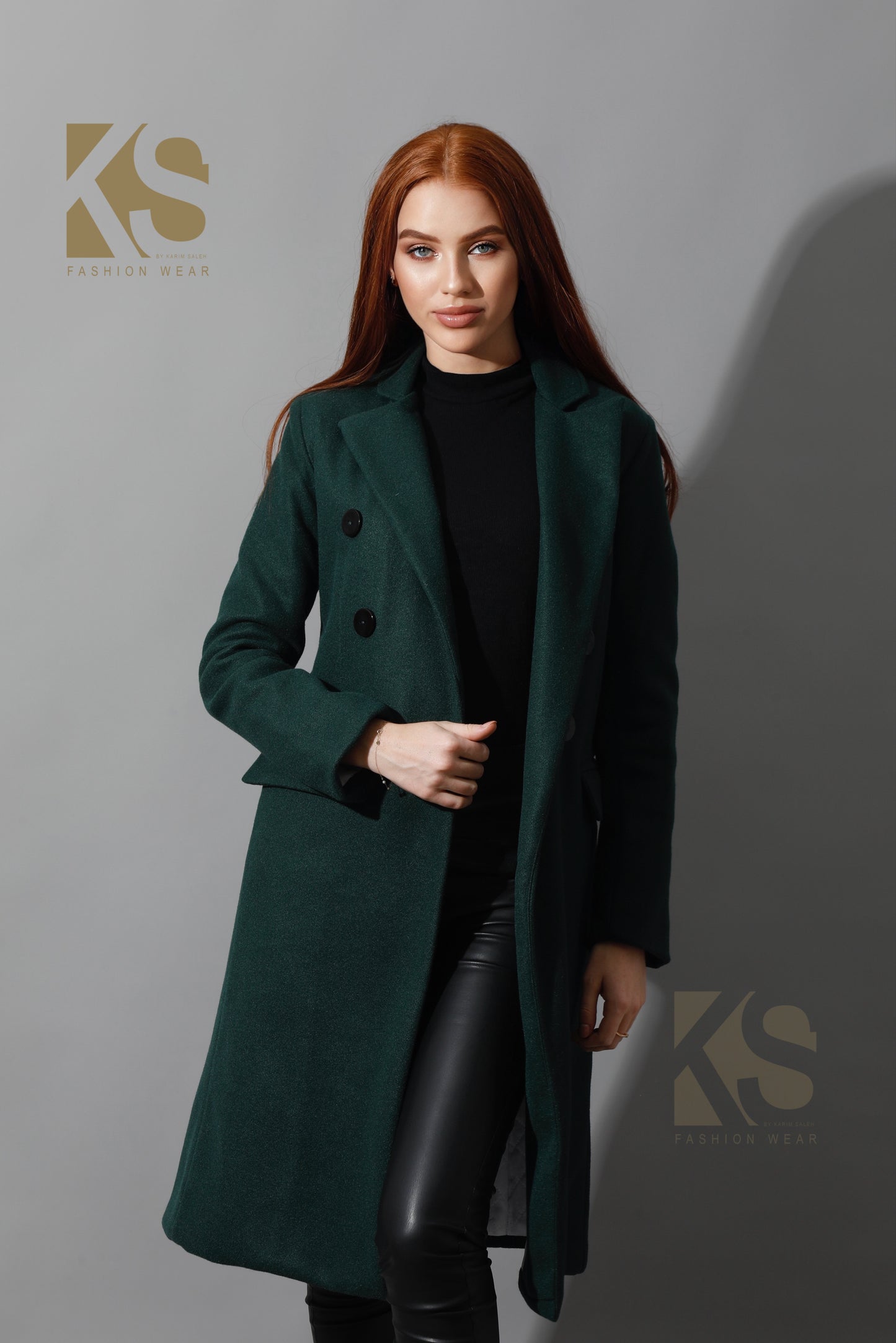 Front Open Coat - Deep Green