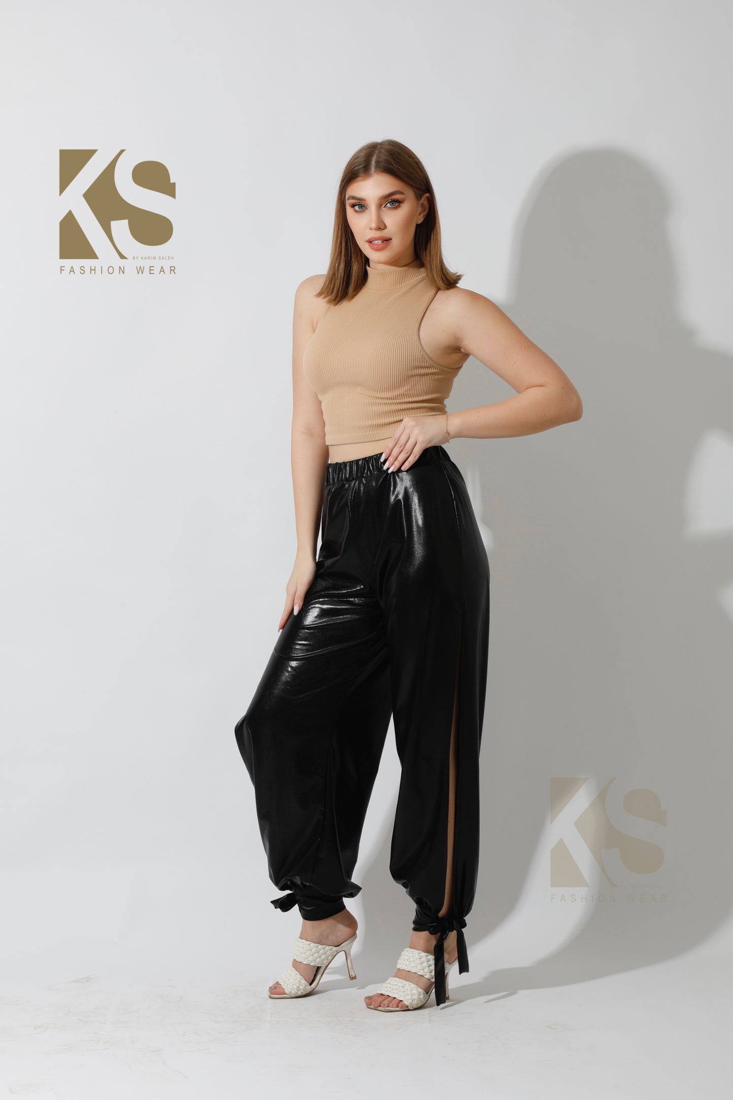 Side Slit Trousers - Black
