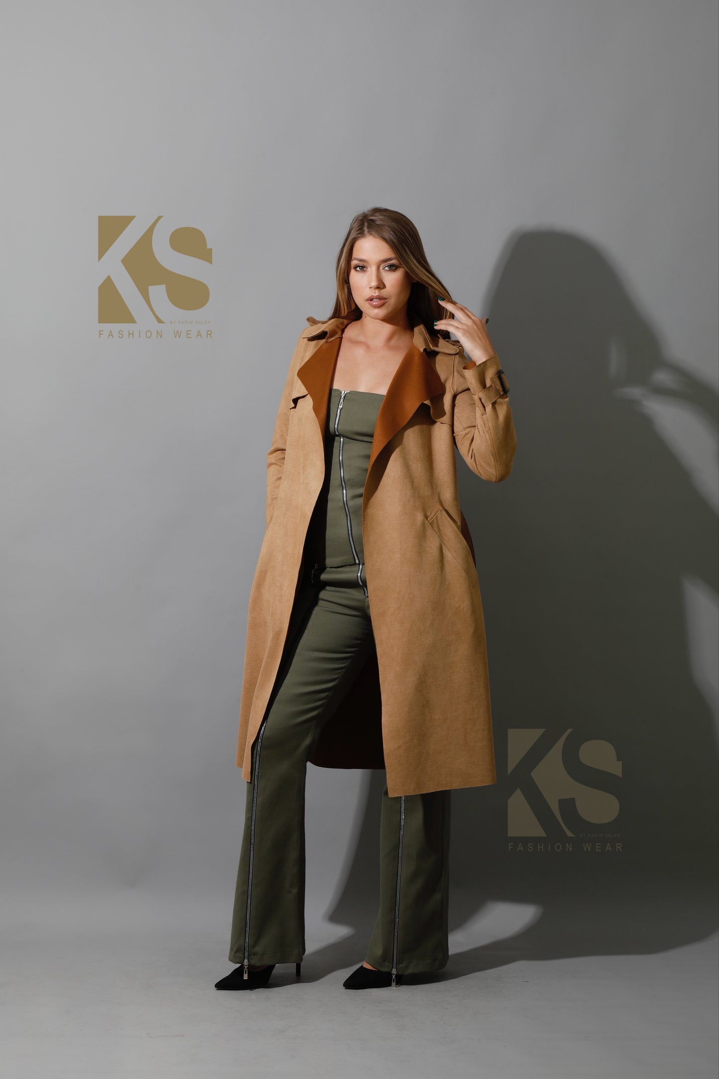 Wrap Trench Cardigan - Camel