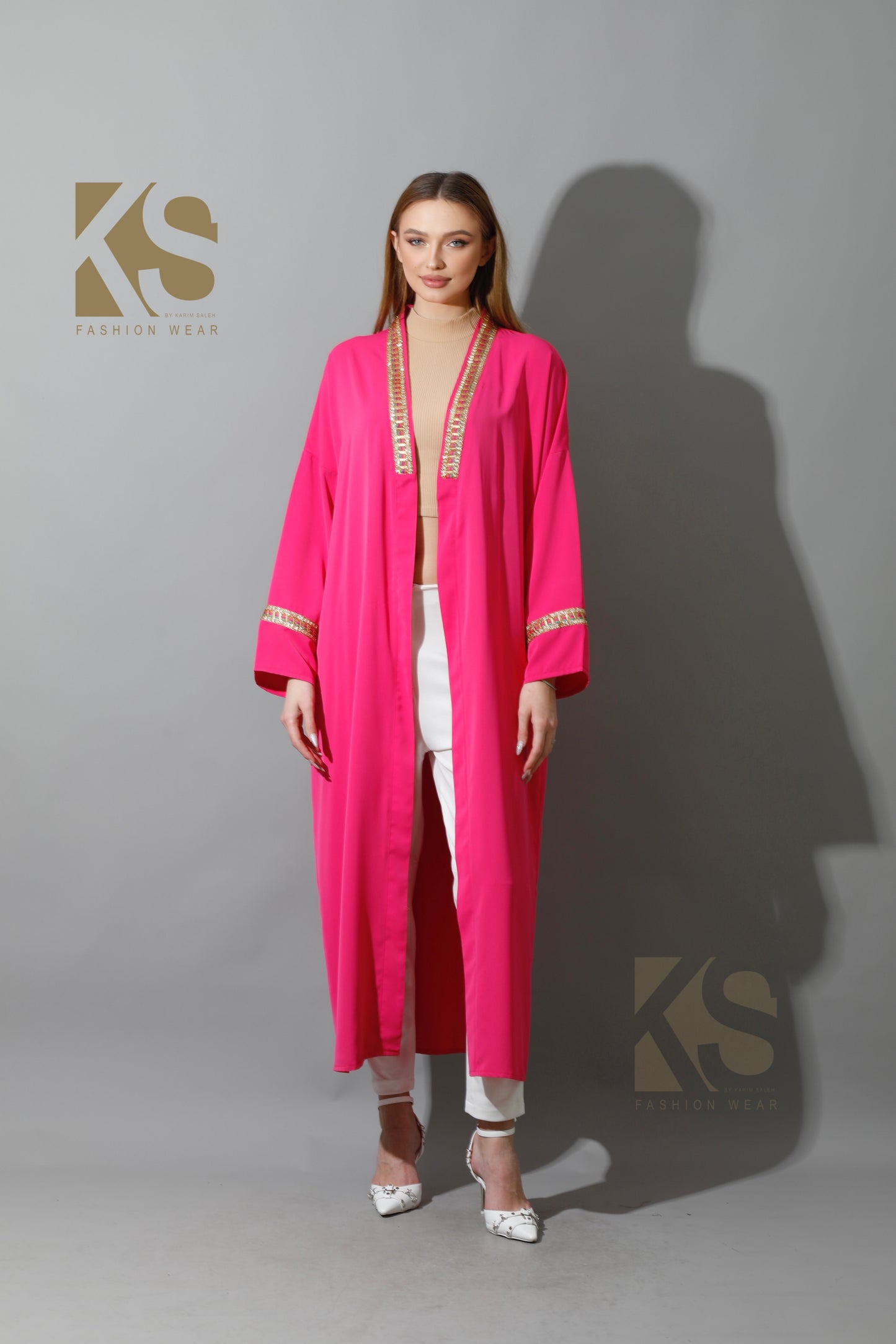 Long CBH Kaftan - Barbie Pink