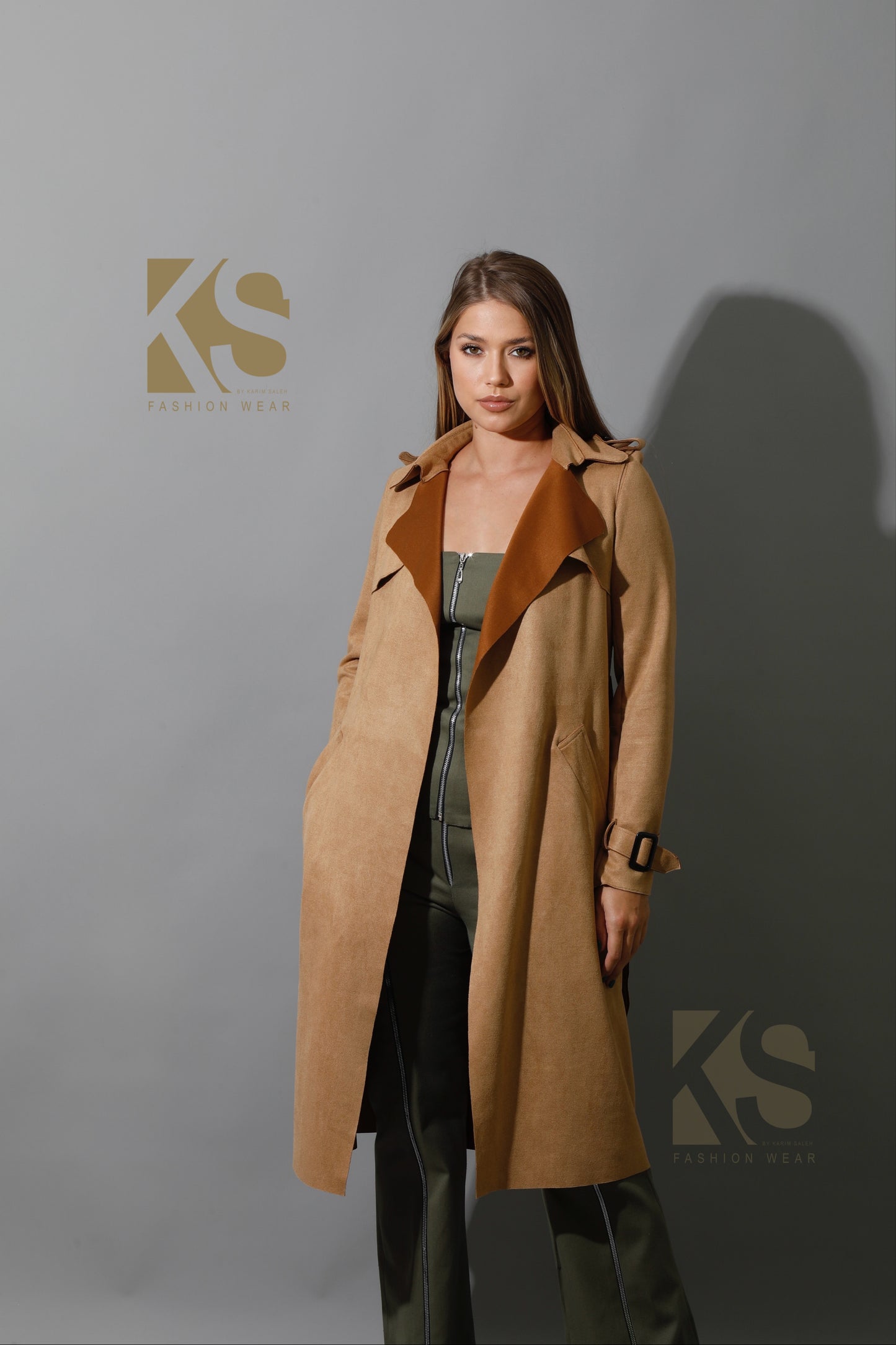 Wrap Trench Cardigan - Camel
