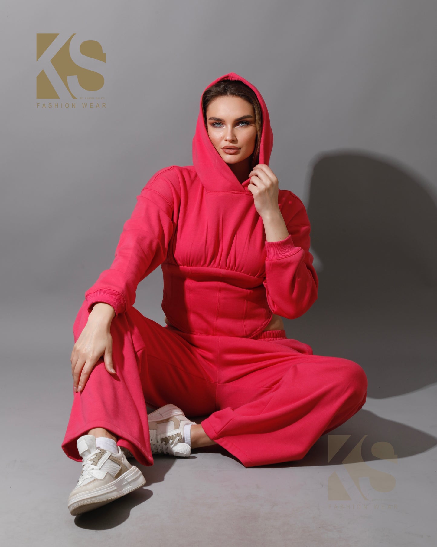Corset Hoodie & Pants Set - Barbie Pink