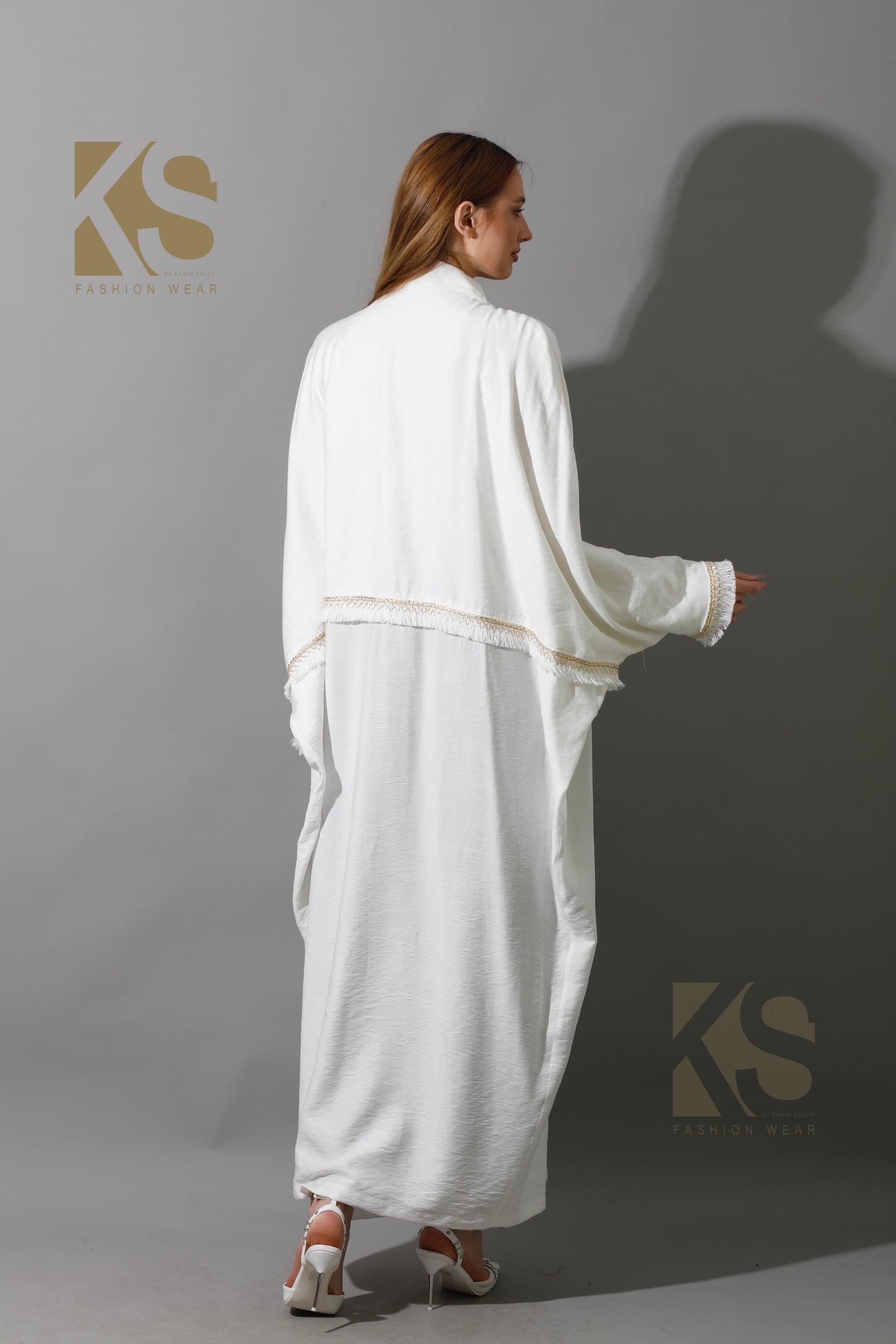 Lose Double Color Kaftan - White X Black