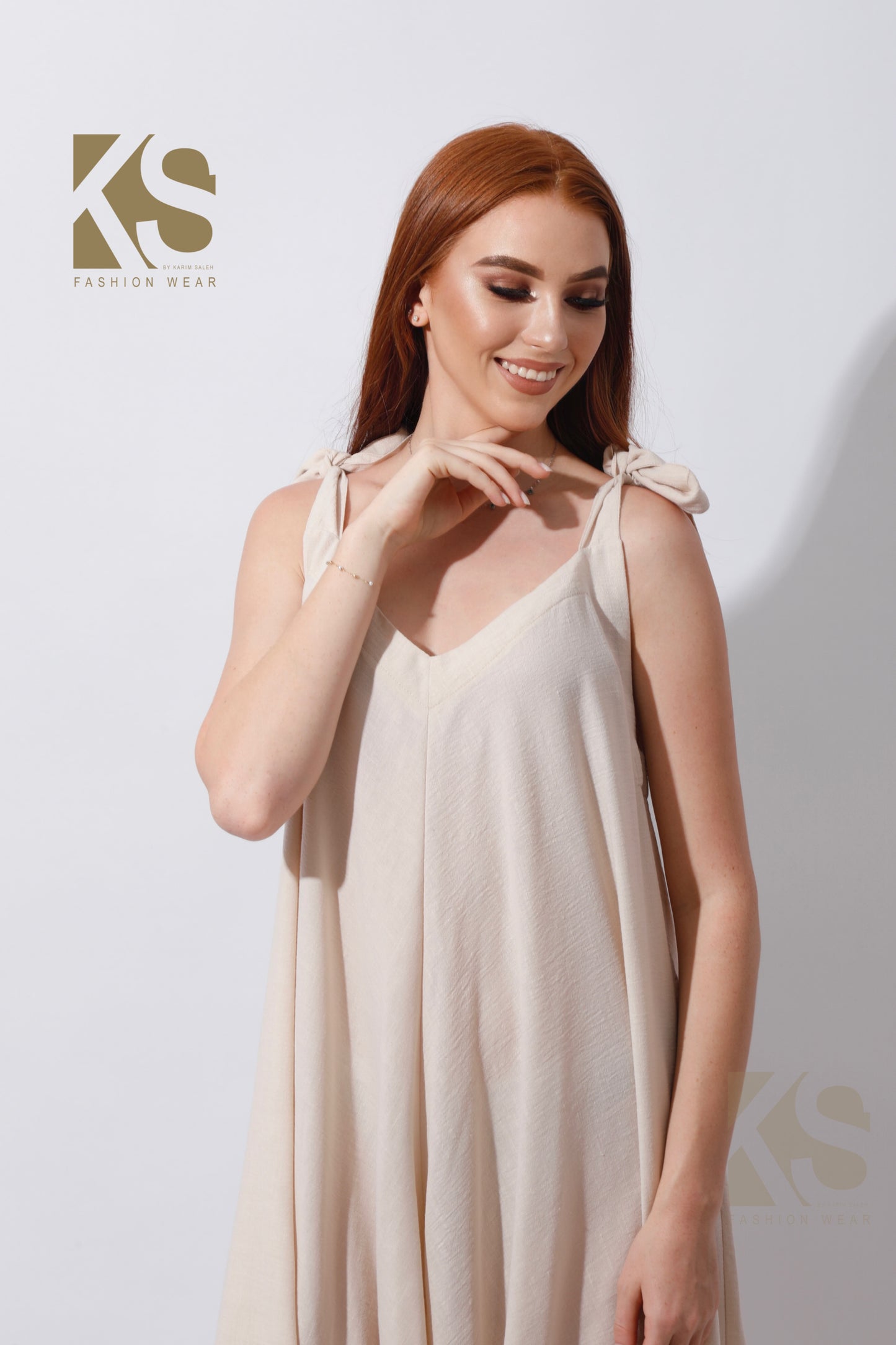 Tied Up Lose Jumpsuit - Beige