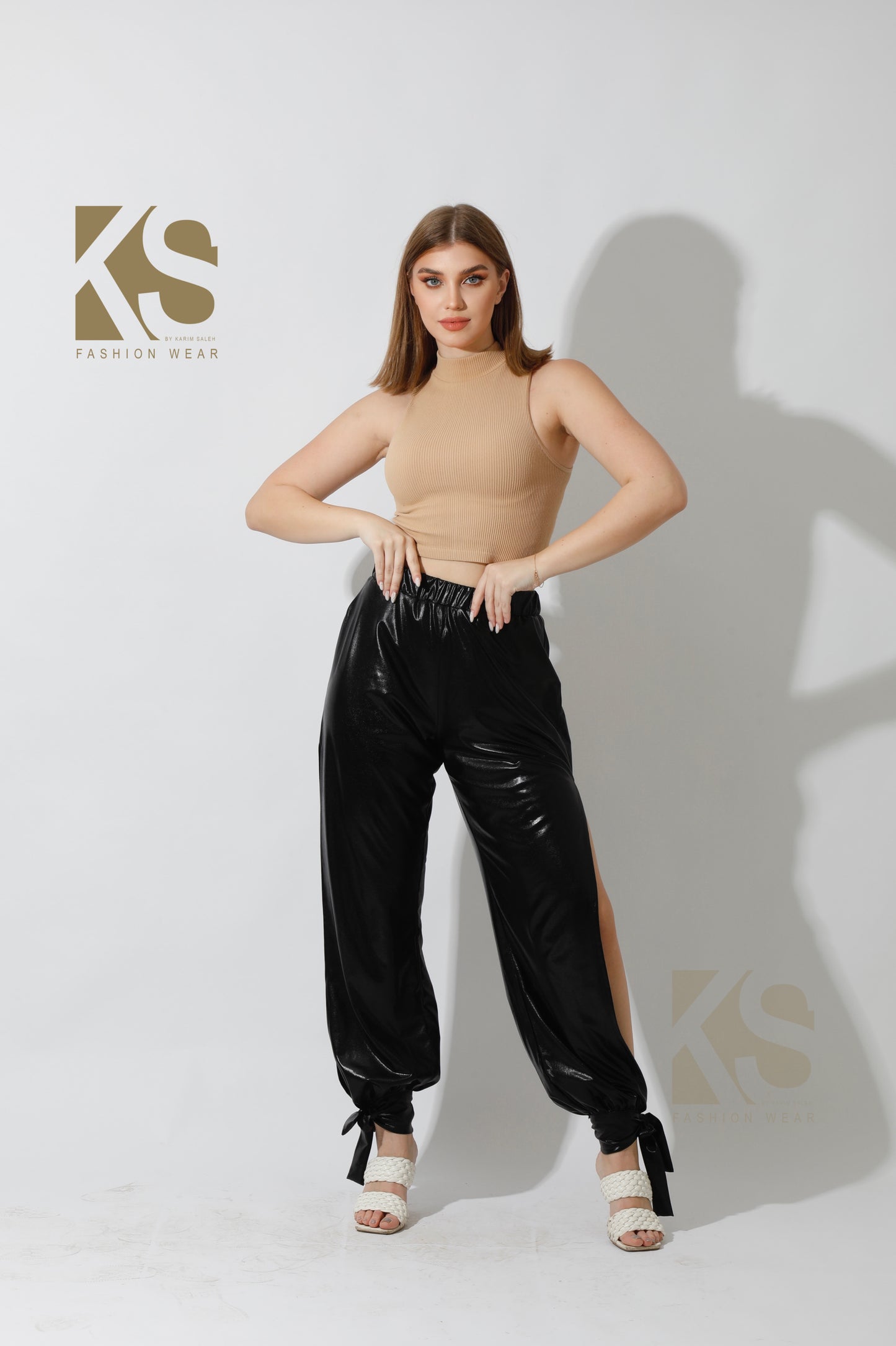 Side Slit Trousers - Black