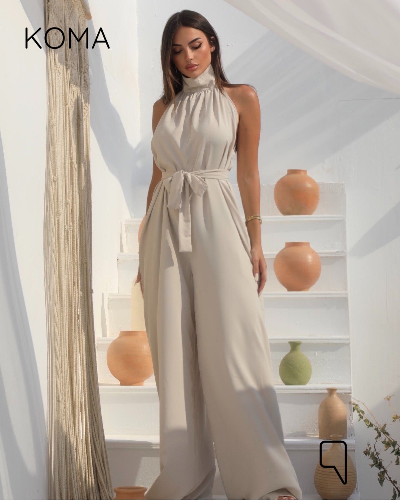 Georgie Sleeveless Wide Leg Jumpsuit - Yellow