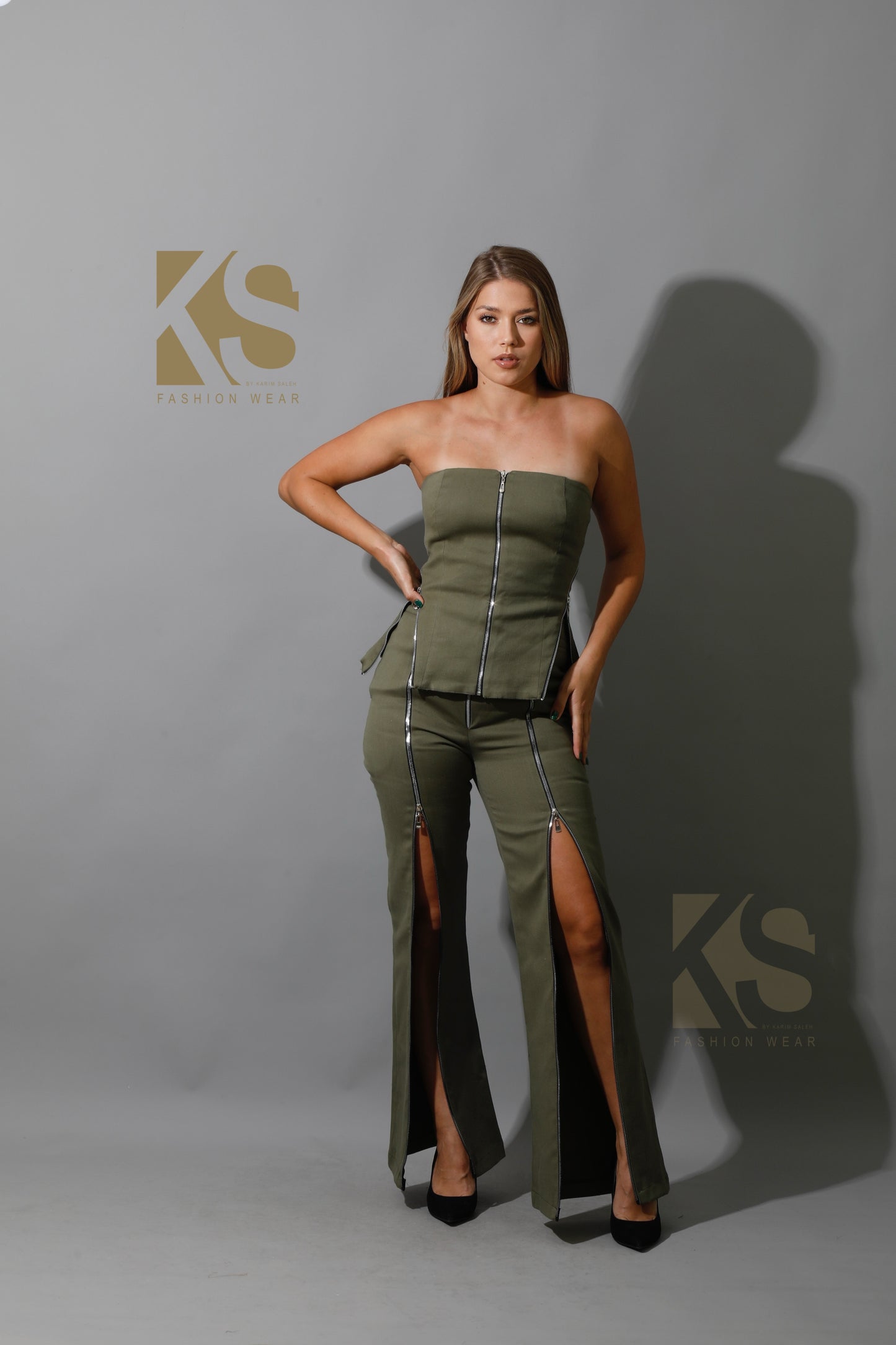 Co-Ord BootCut pants - Olive