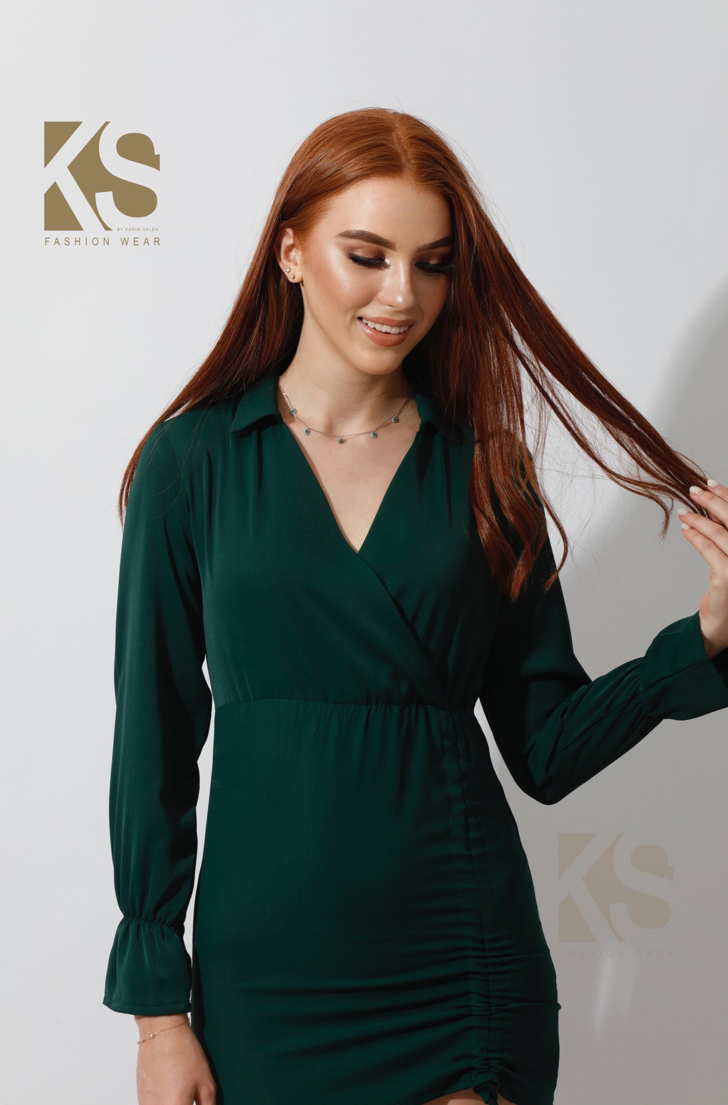 Dress Shirt With Long Sleeves - Dark Green