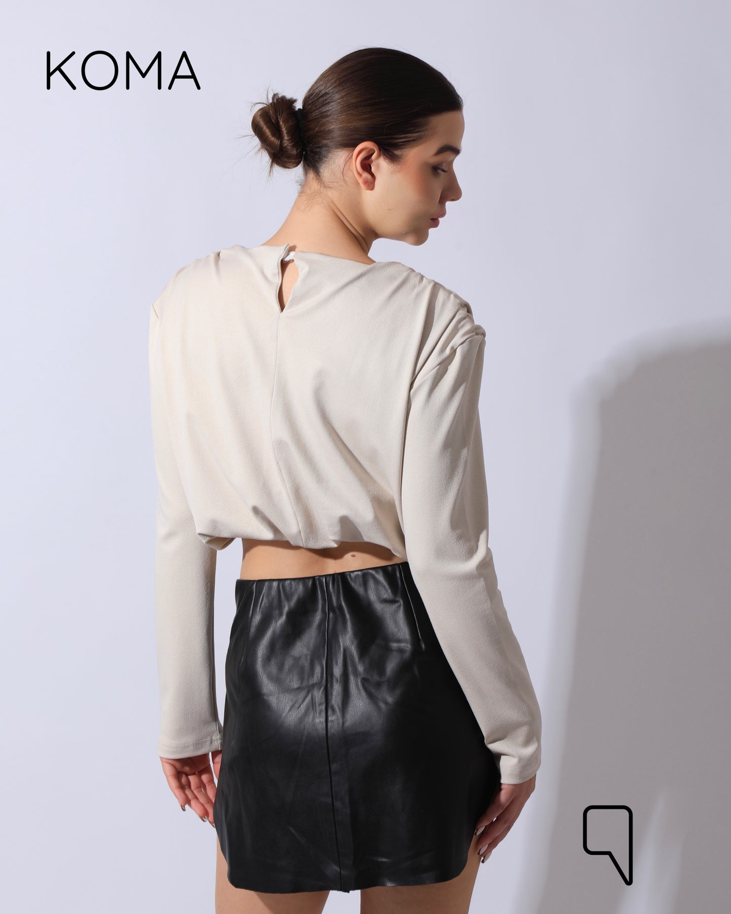 Charlene Elastic Top - Beige