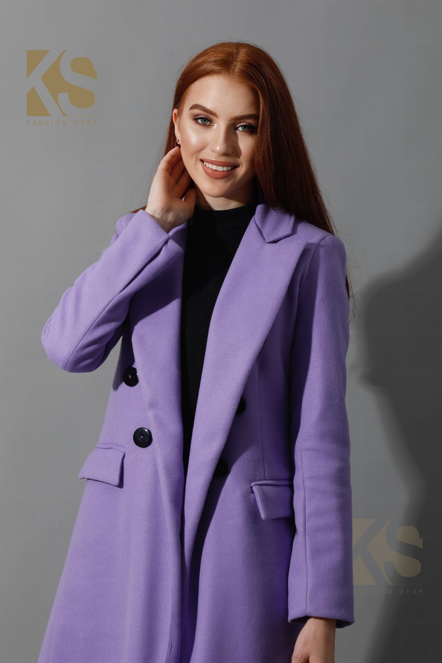 Front Open Coat - Lavender