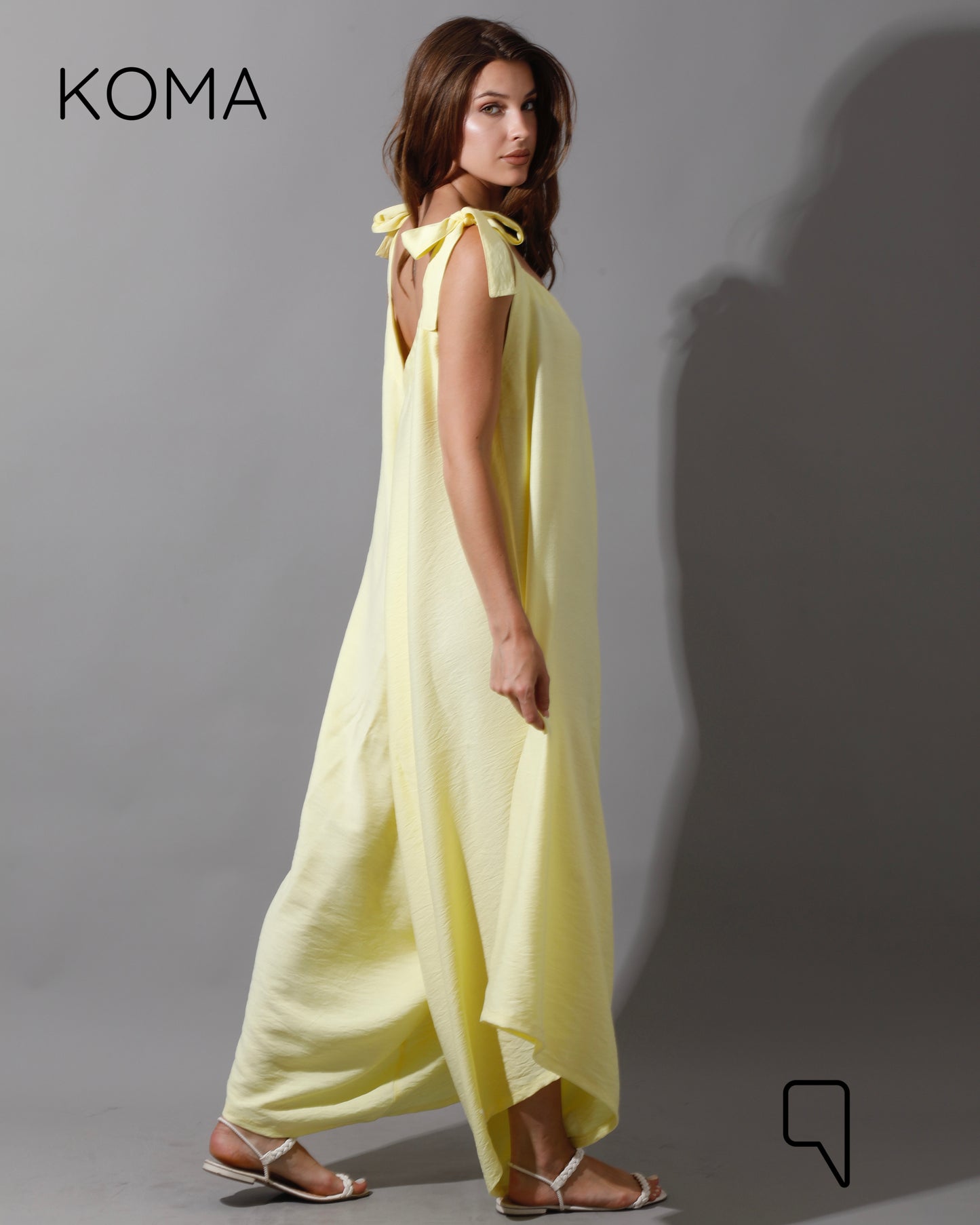 Tied Up Lose Jumpsuit - Dusty Yellow