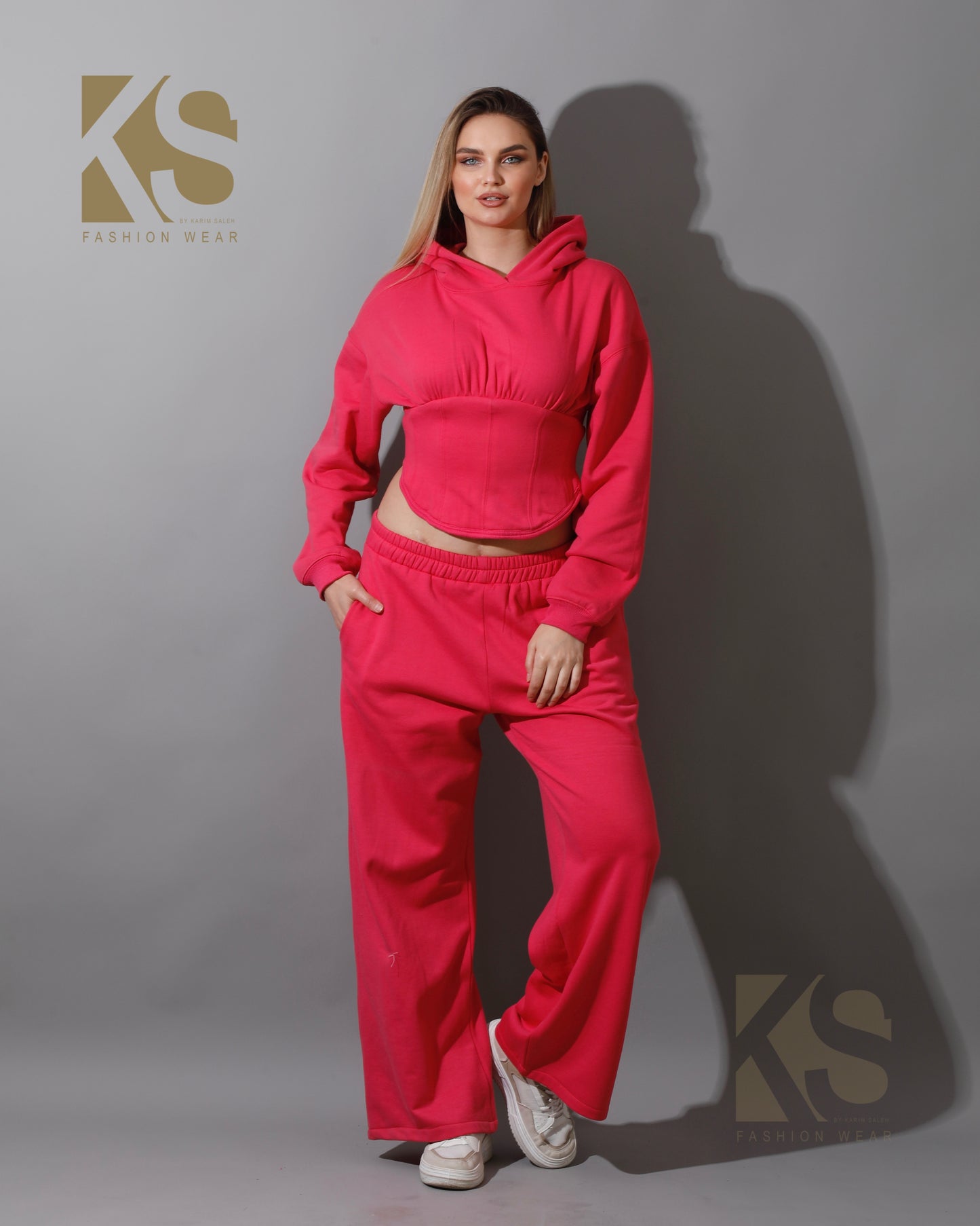 Corset Hoodie & Pants Set - Barbie Pink