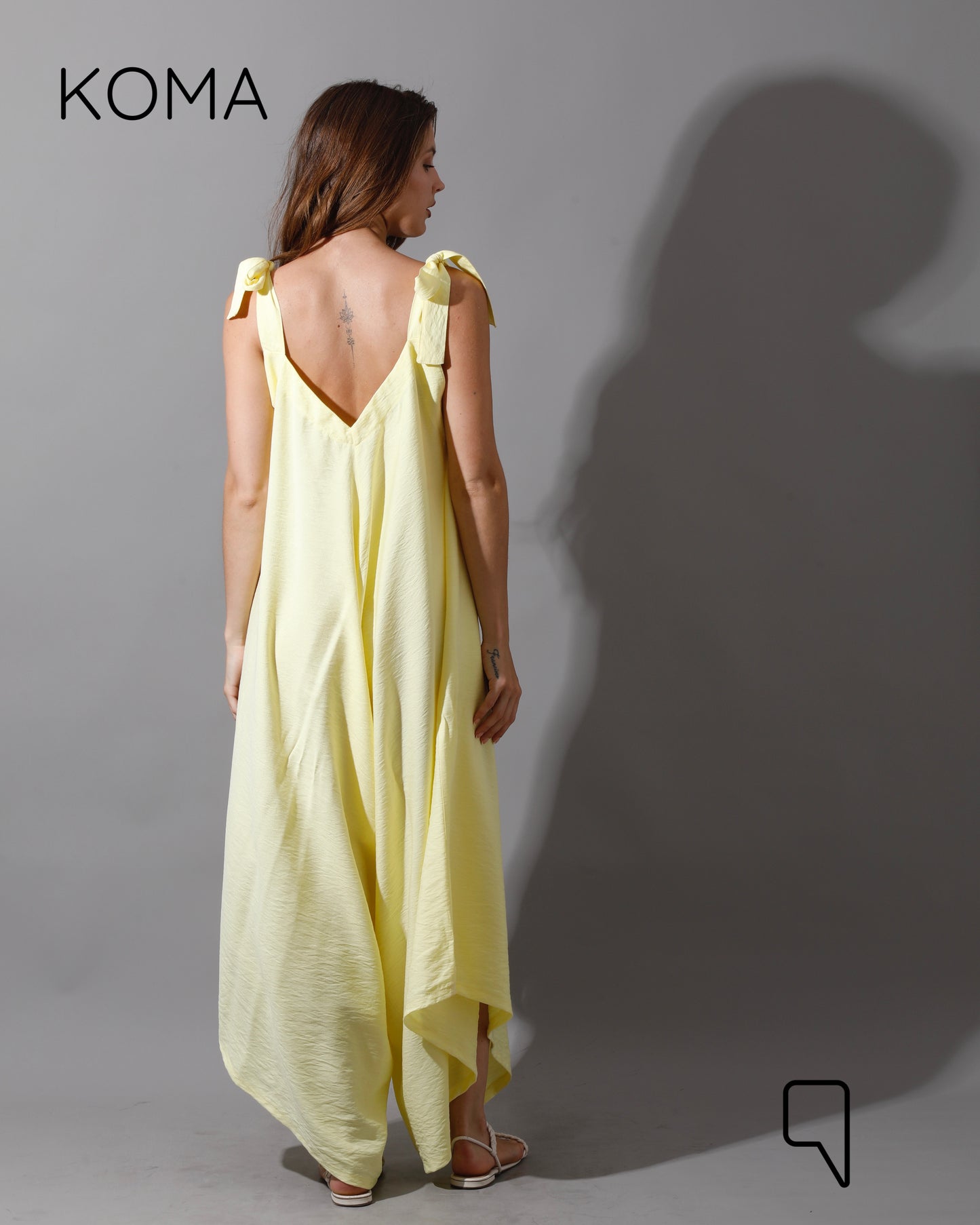 Tied Up Lose Jumpsuit - Dusty Yellow