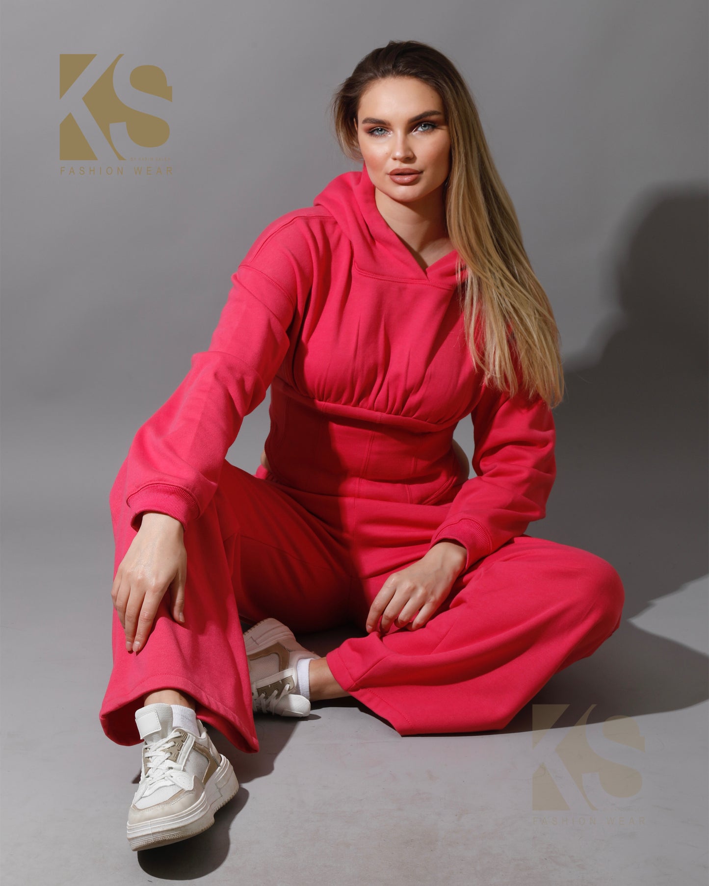 Corset Hoodie & Pants Set - Barbie Pink