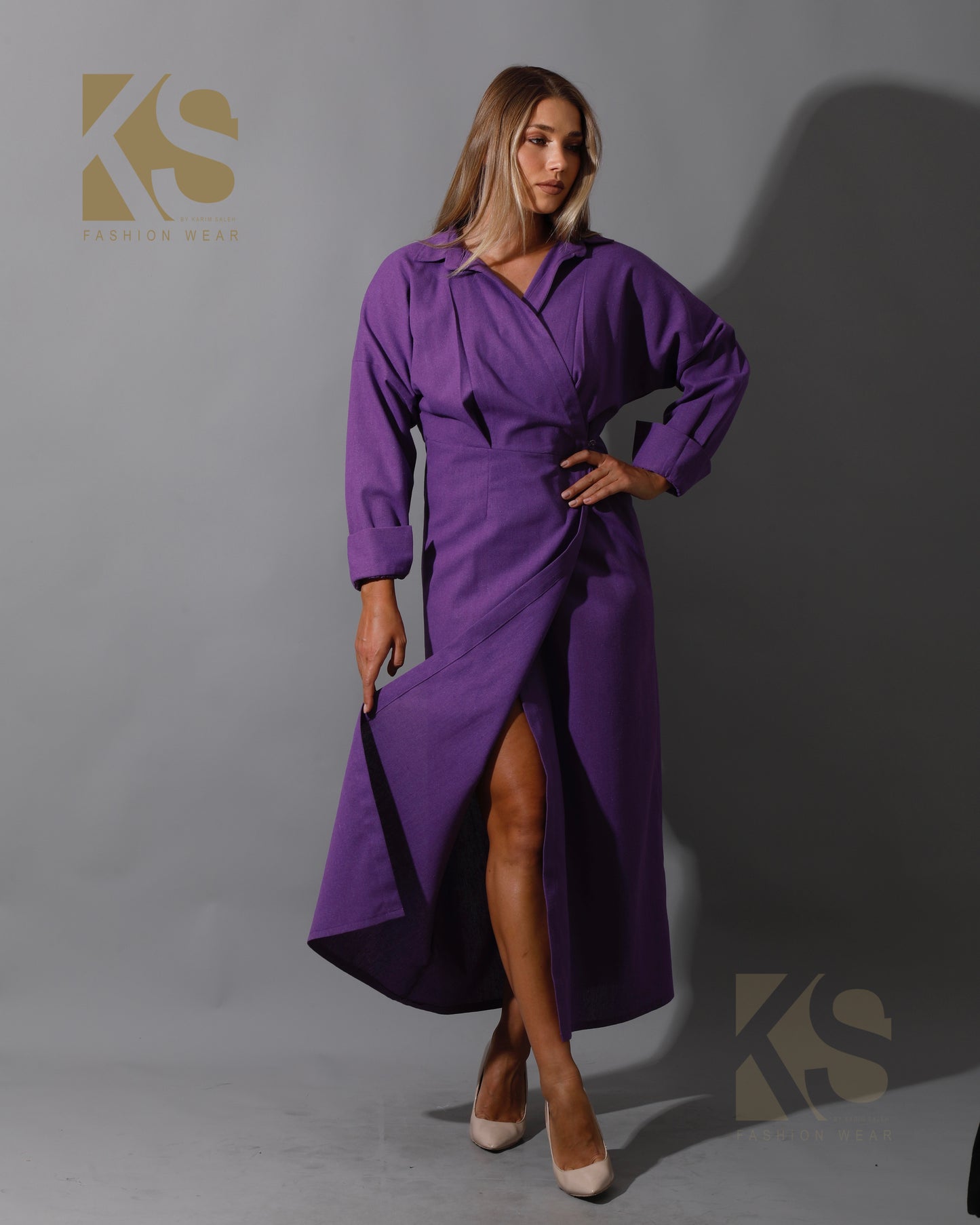 Wrapped Maxi Dress - Purple